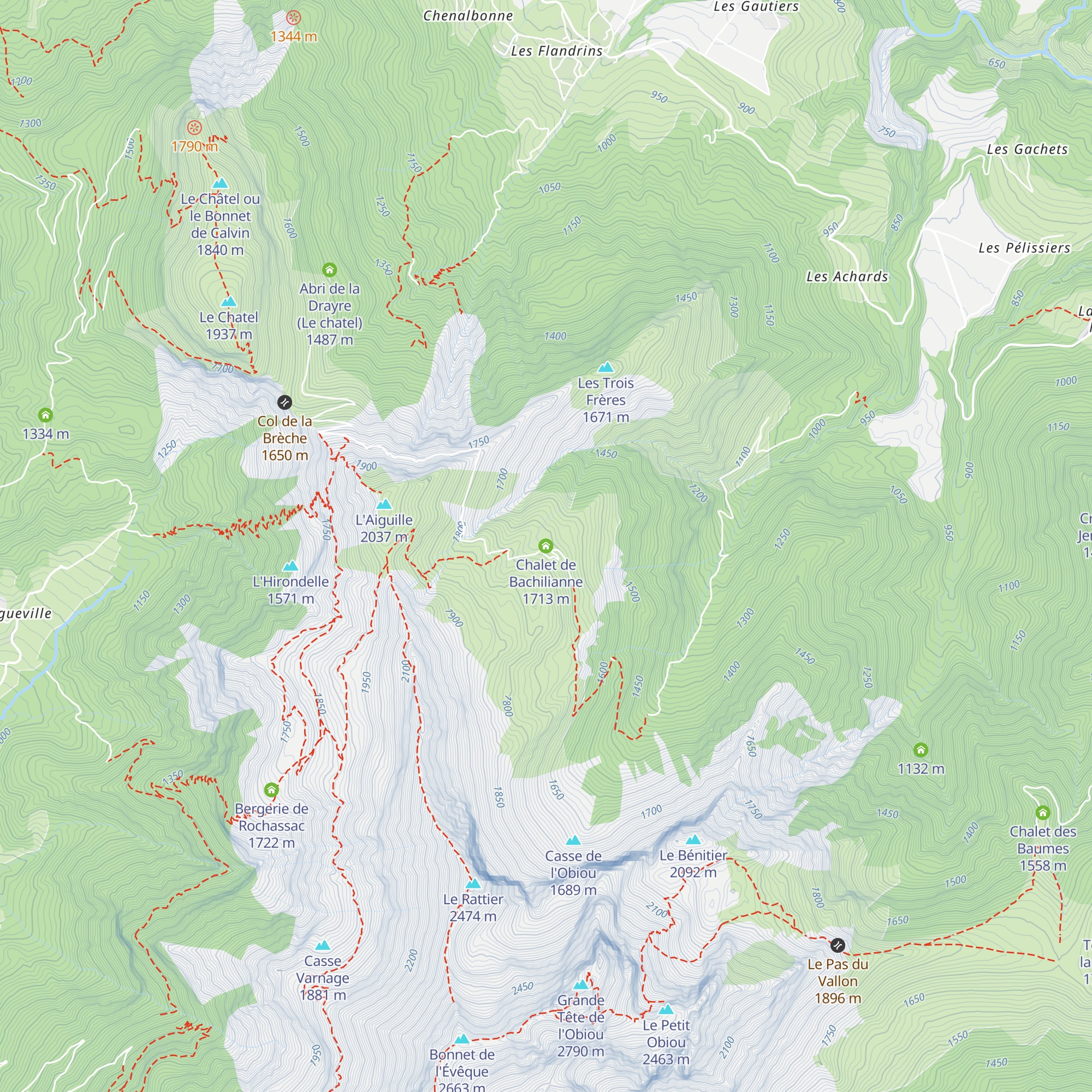 Chalet de Bachilianne map