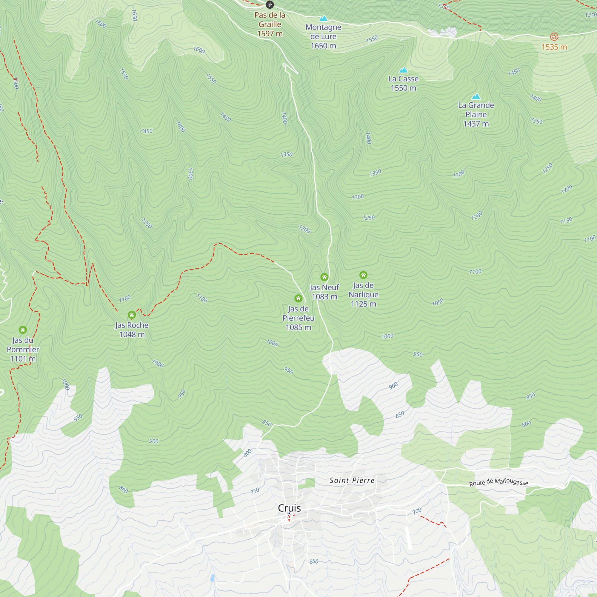 Jas de Pierrefeu map