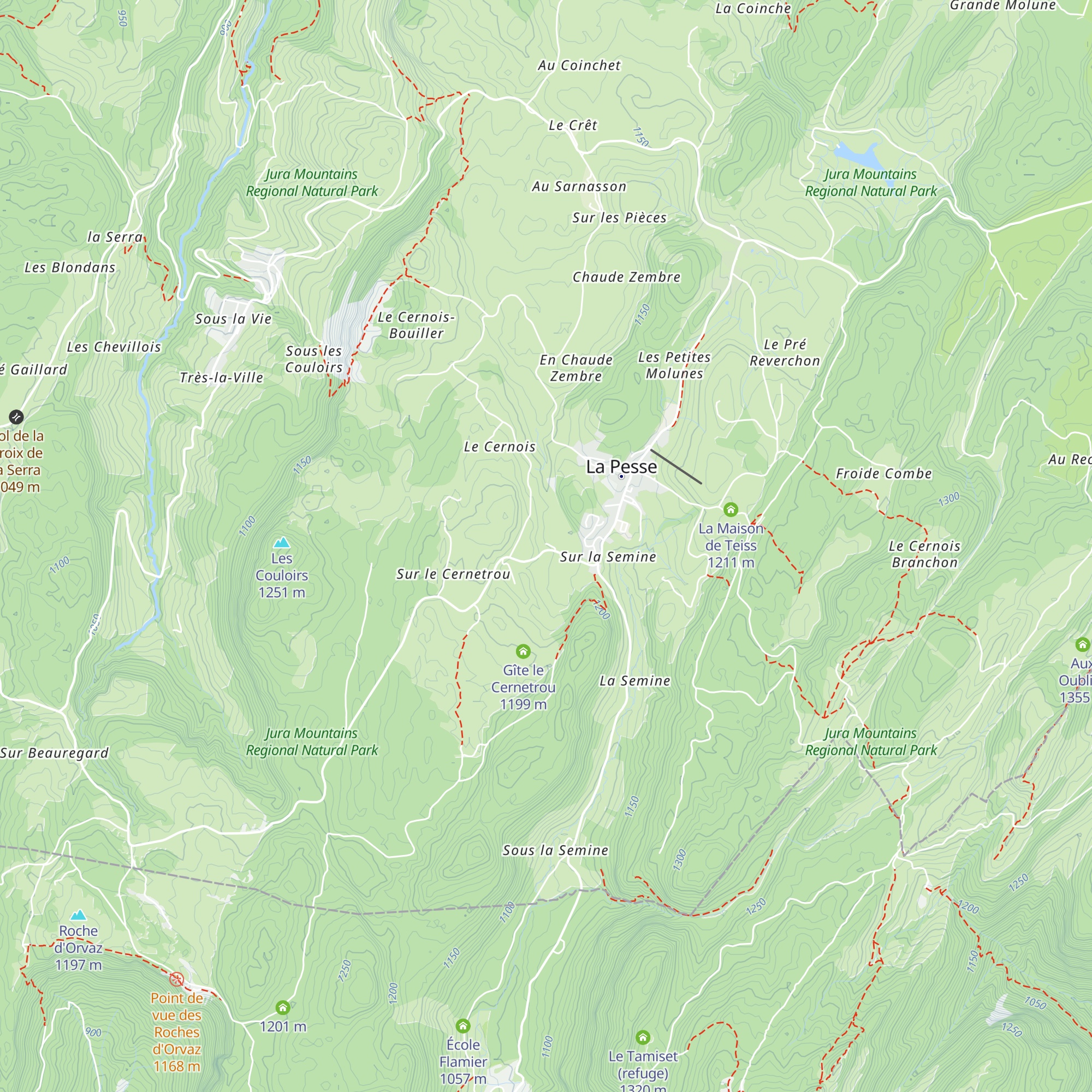 Chalet d'accueil du site de Terre-Blanche map