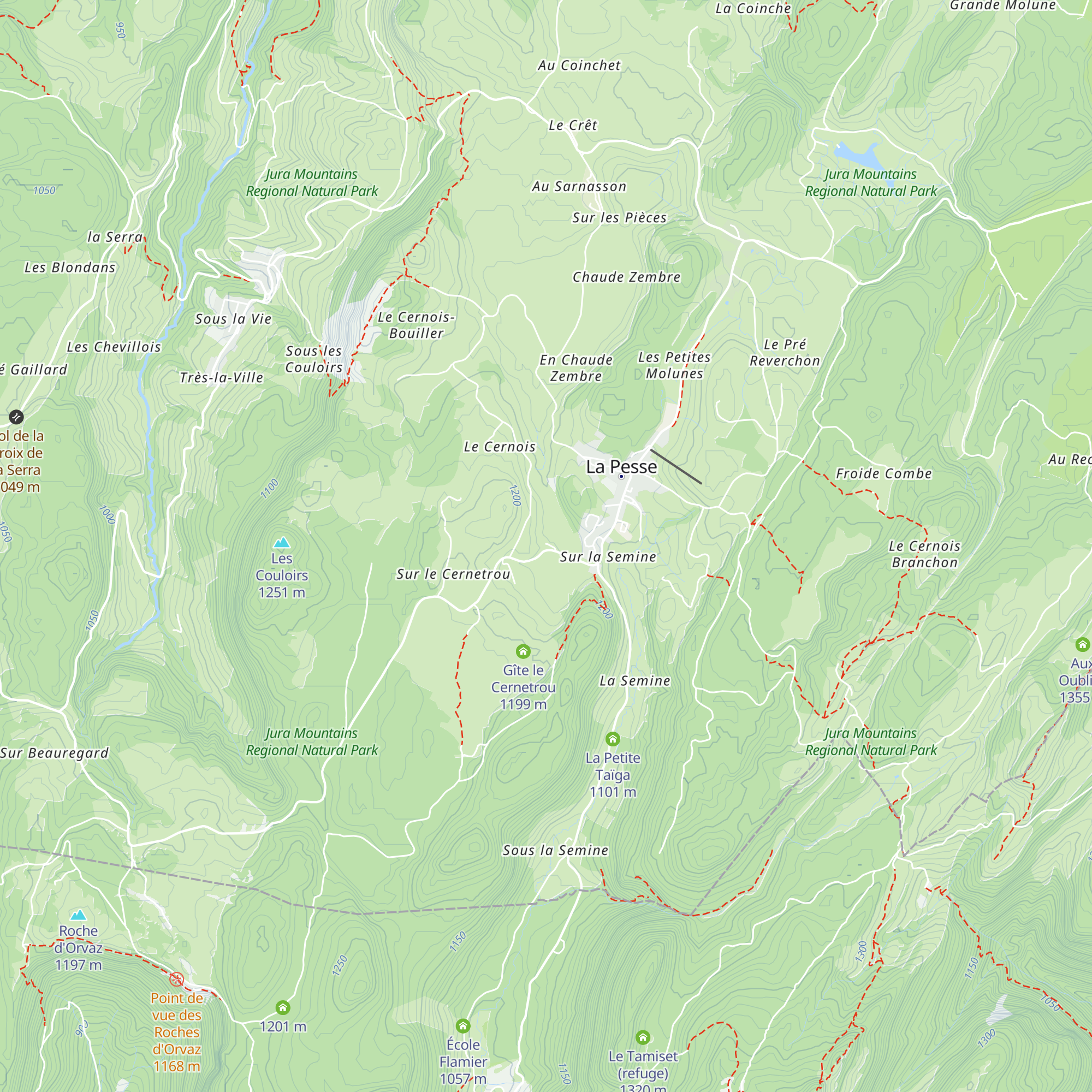 Chalet d'accueil du site de Terre-Blanche map