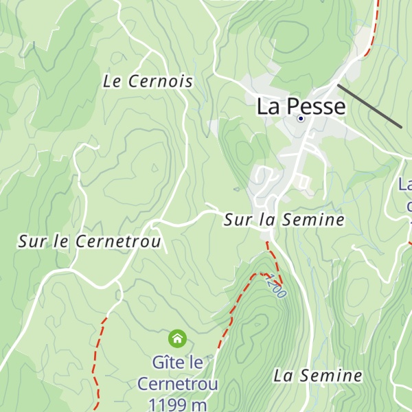 Map of Chalet d'accueil du site de Terre-Blanche