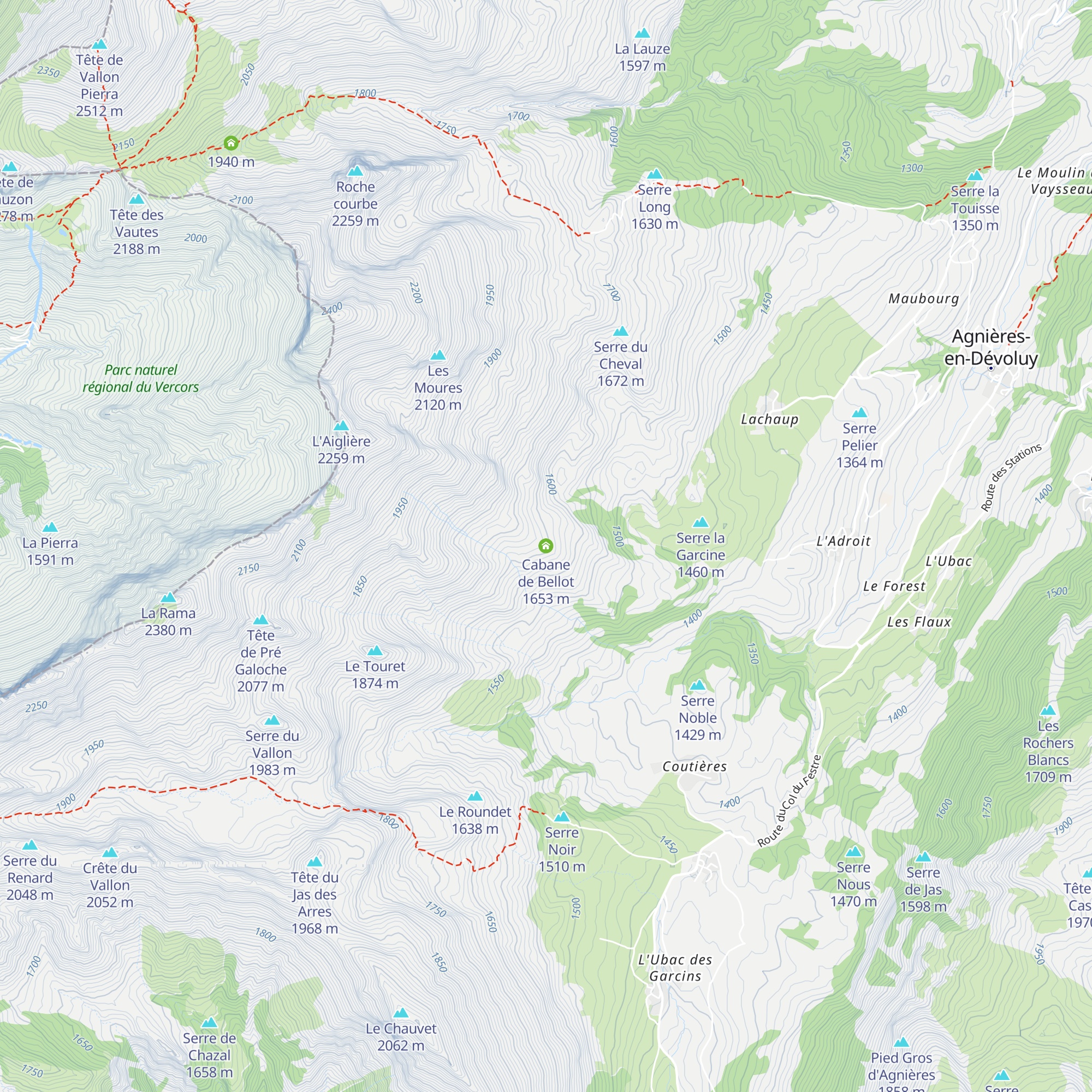 Cabane de Bellot map