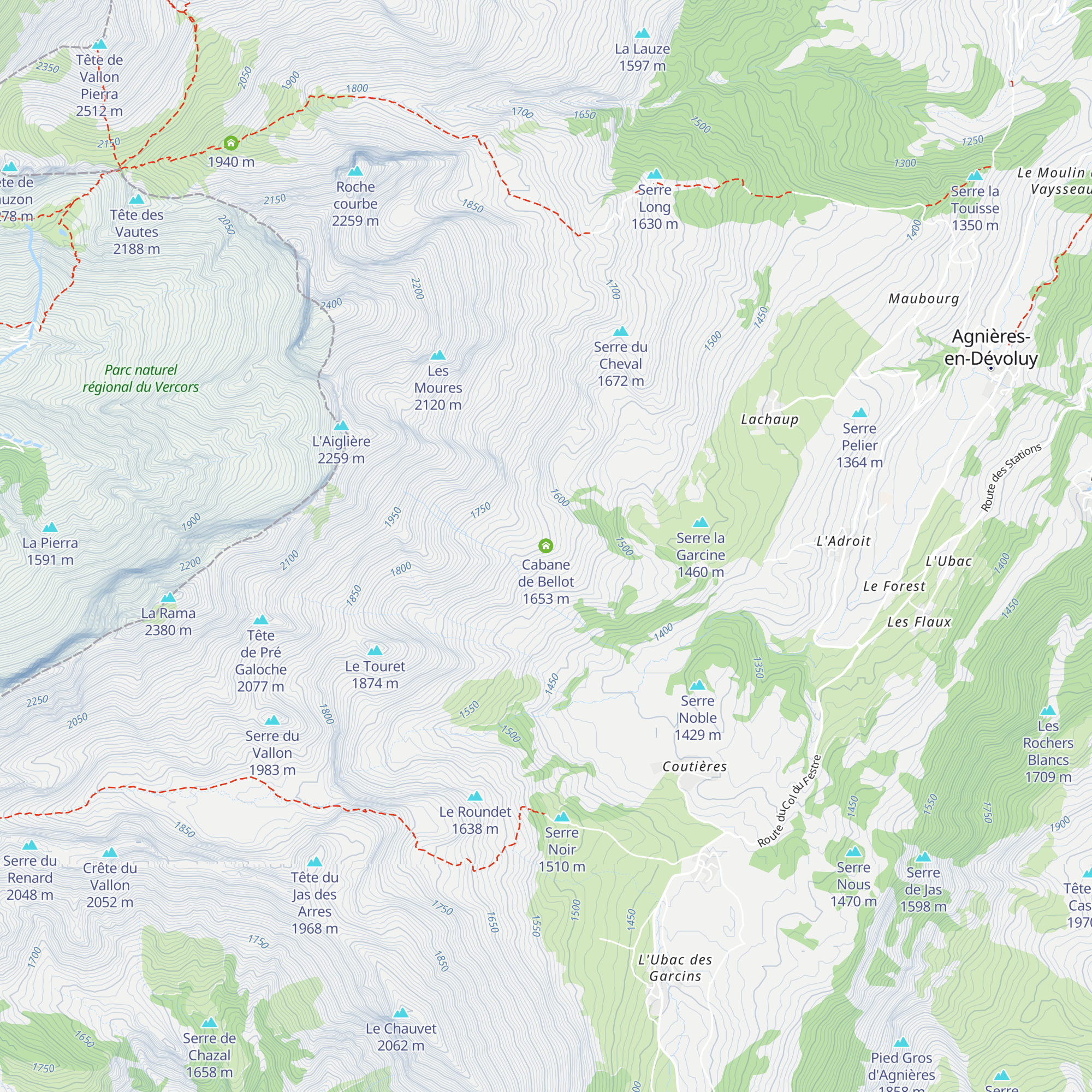 Cabane de Bellot map