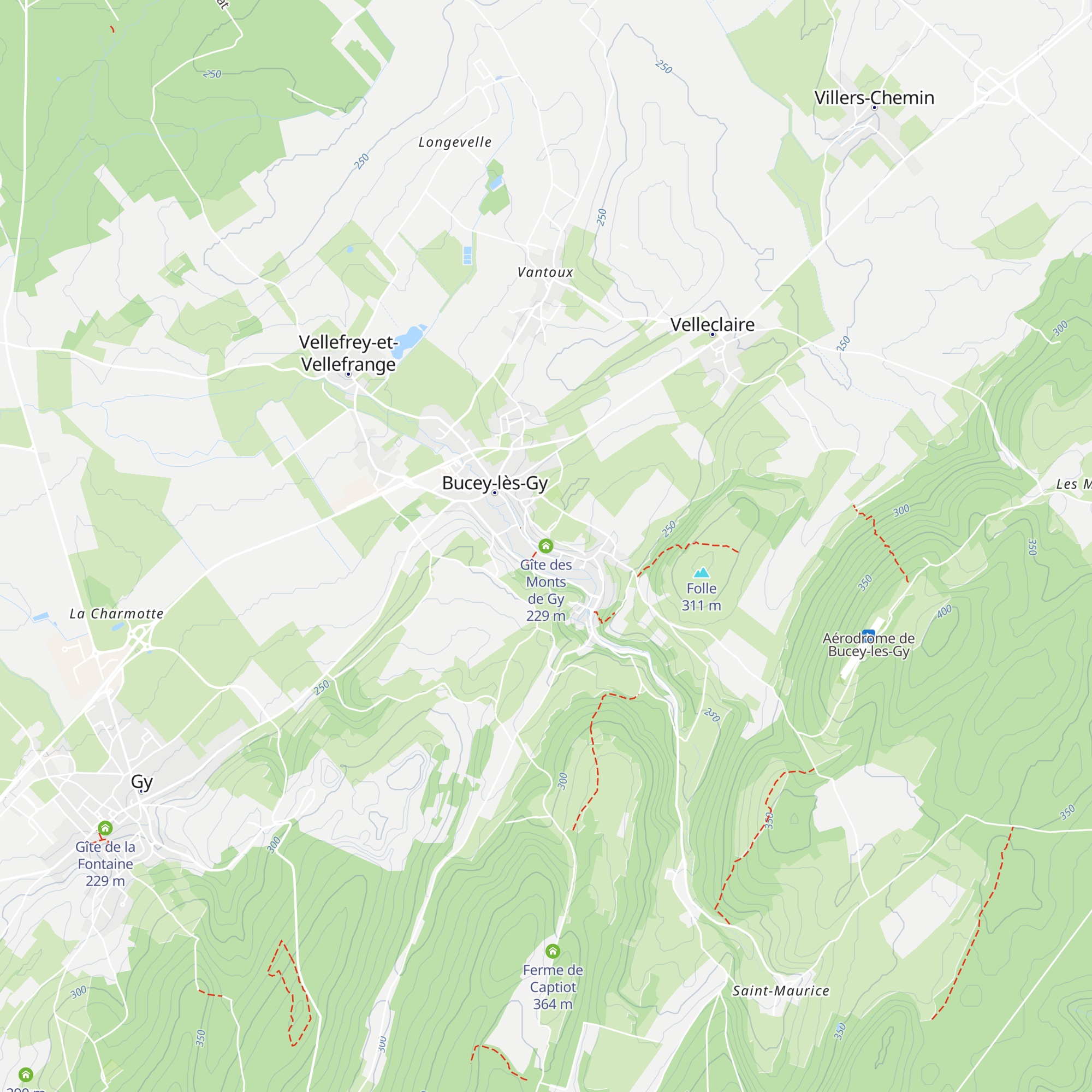 Gîte des Monts de Gy map