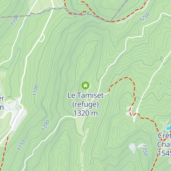 Map of Le Tamiset (refuge)