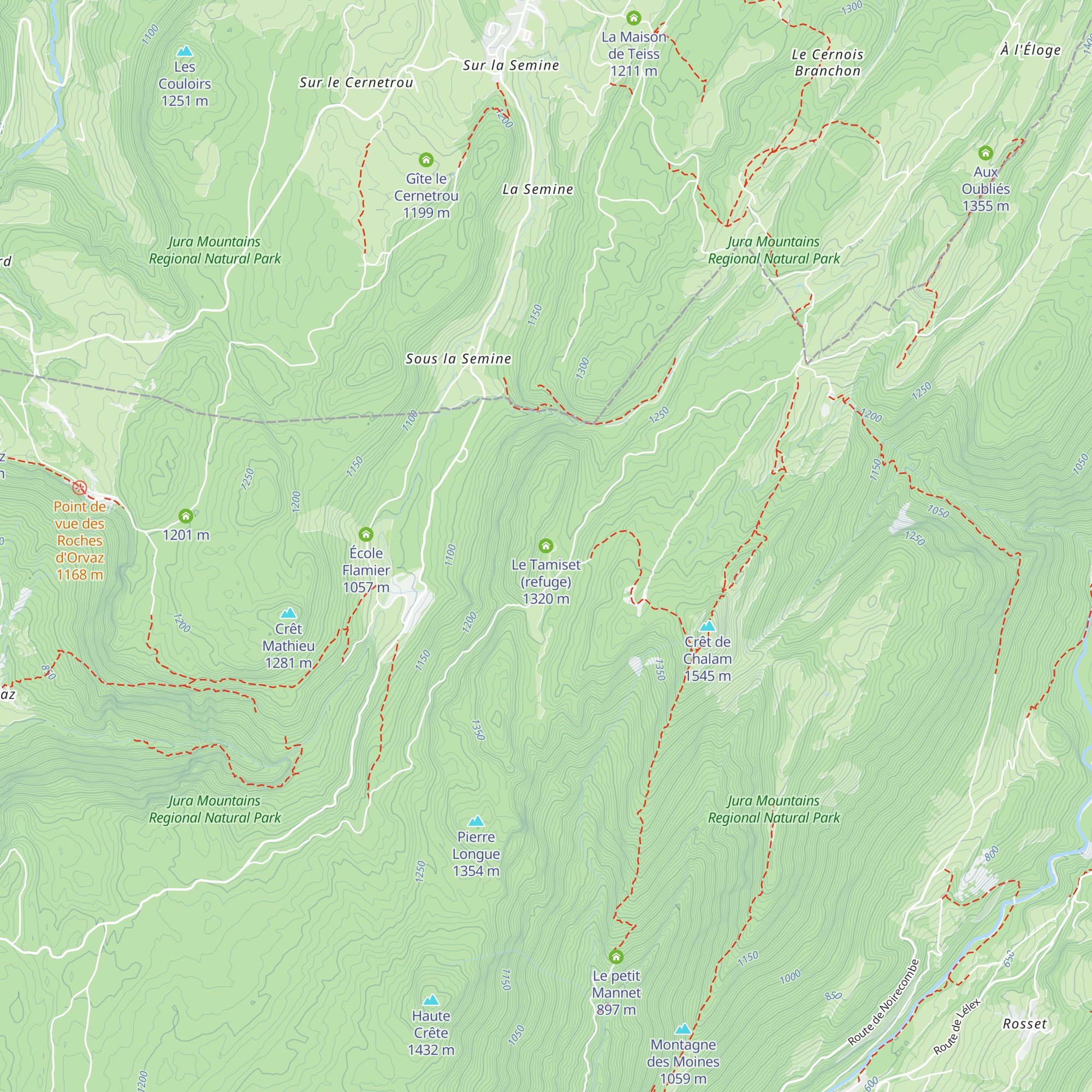 Le Tamiset (refuge) map