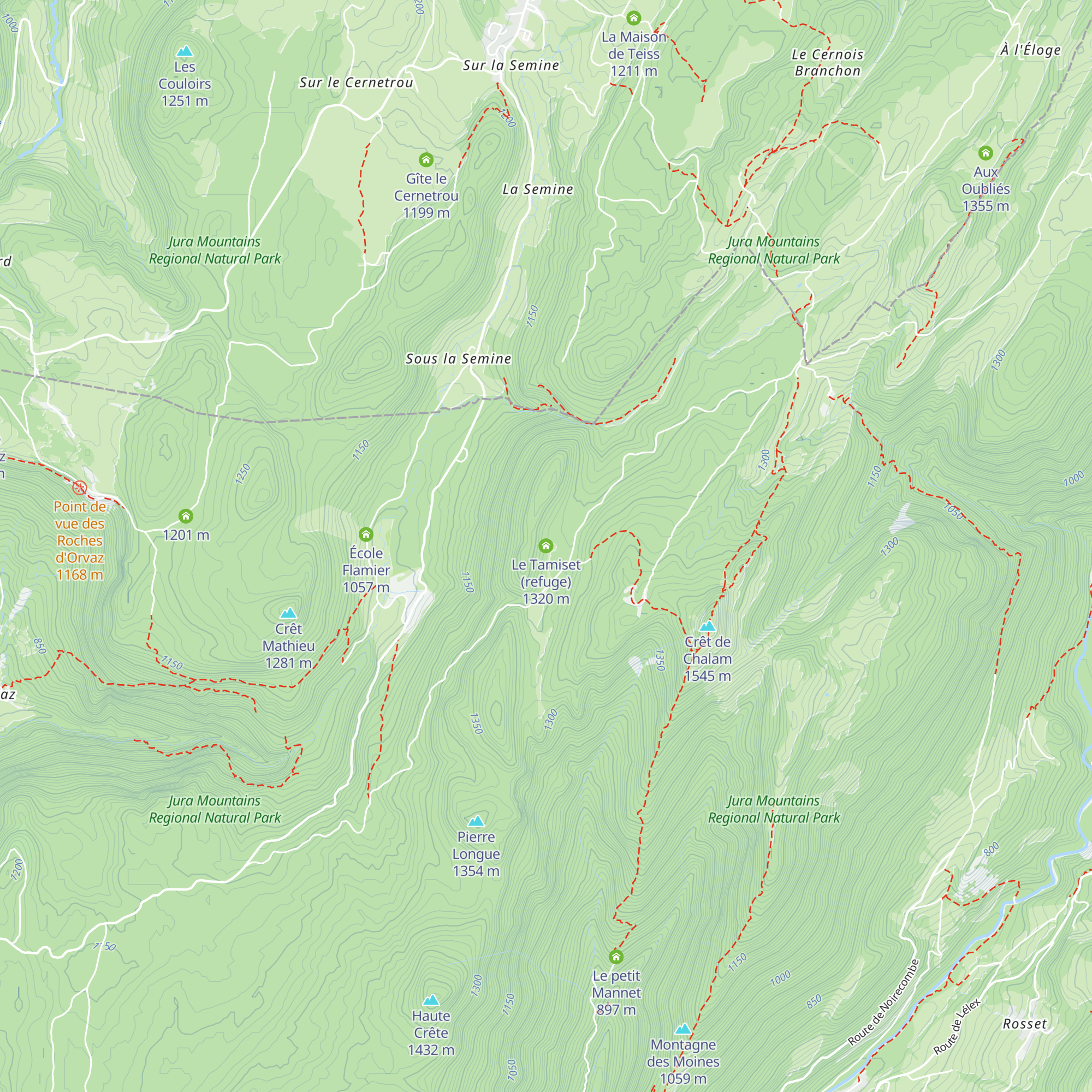 Le Tamiset (refuge) map