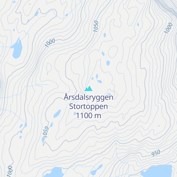 Map of Årsdalsryggen Stortoppen