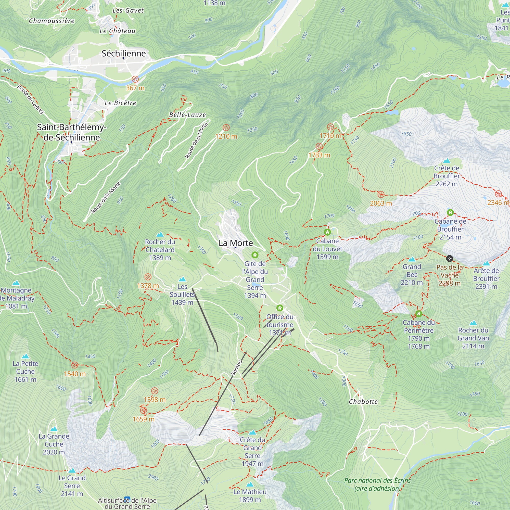 Gite de l'Alpe du Grand Serre map