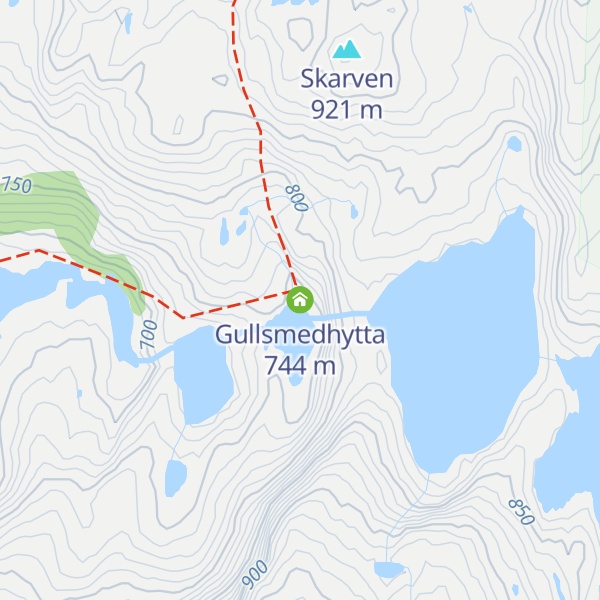 Map of Gullsmedhytta