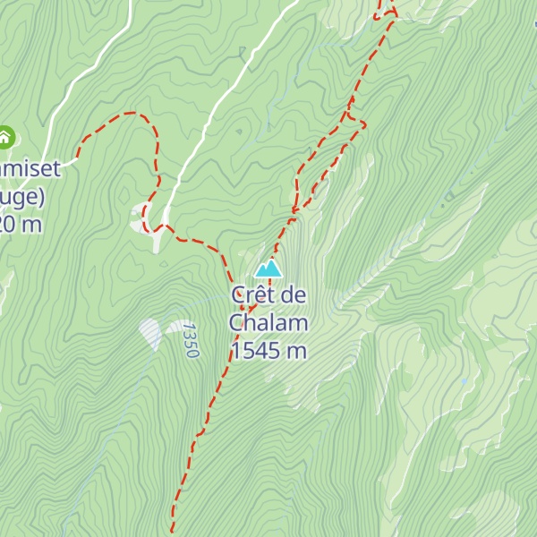 Map of Crêt de Chalam