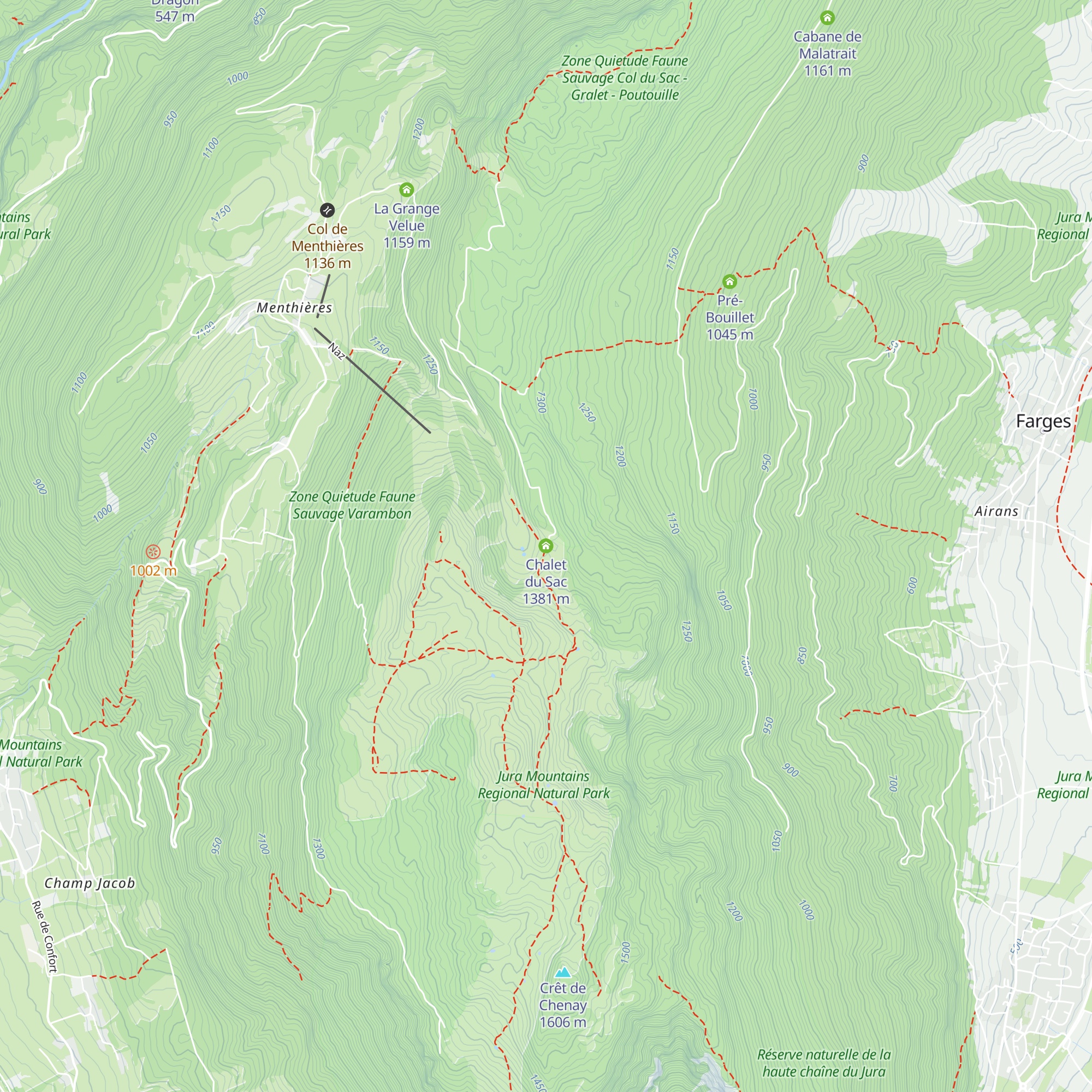 Chalet du Sac map