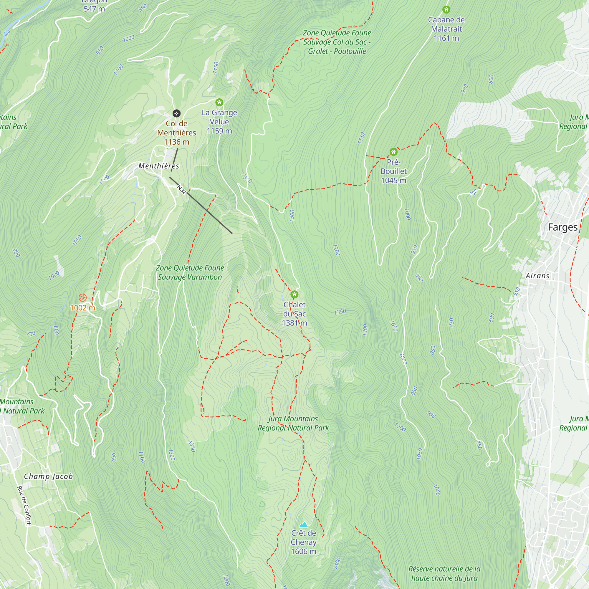 Chalet du Sac map