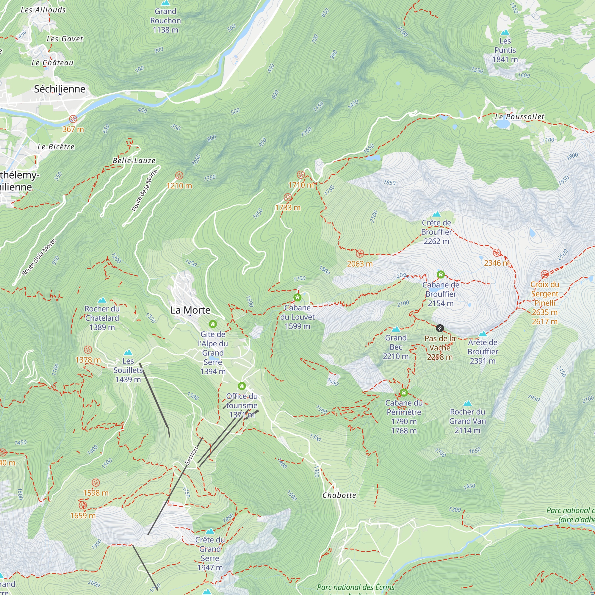 Cabane du Louvet map