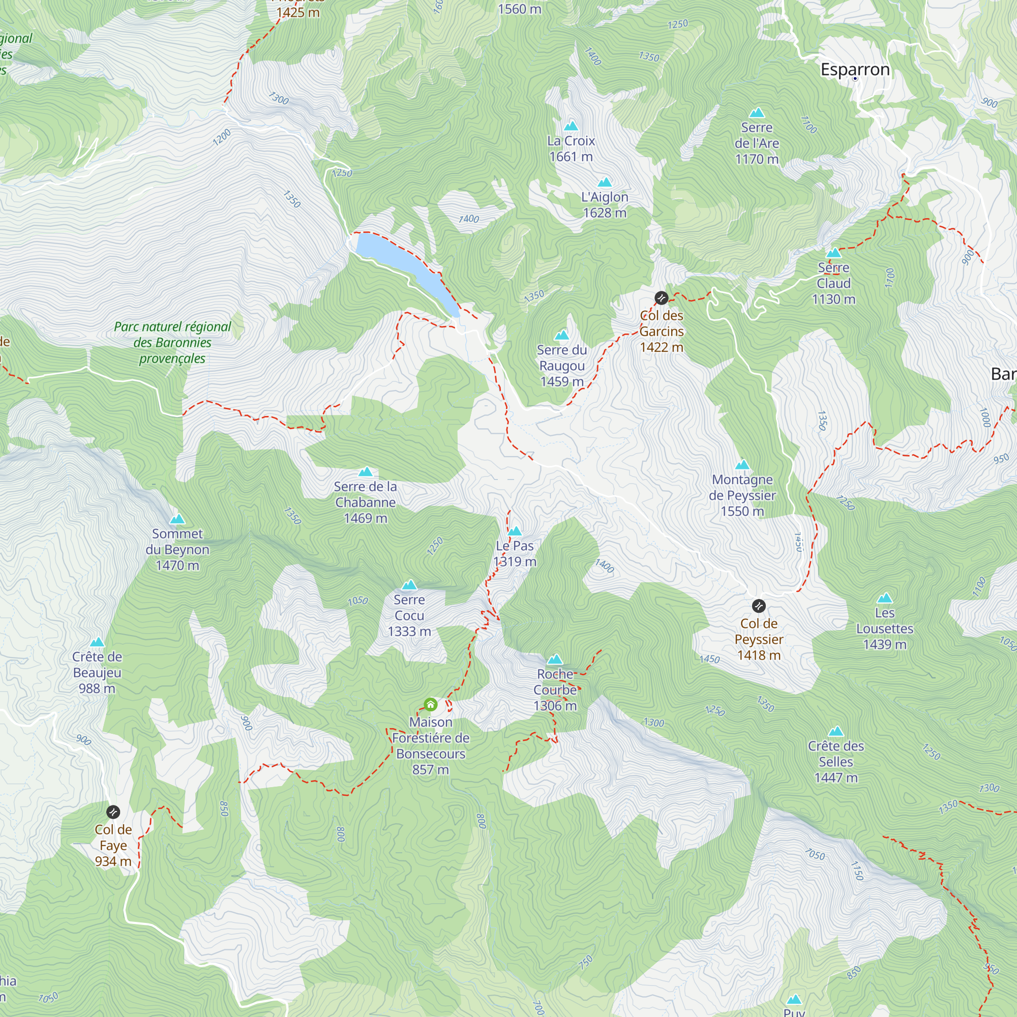 Gîte d'étape des Oustaus map