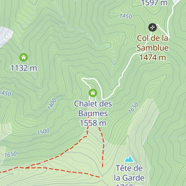 Map of Chalet des Baumes