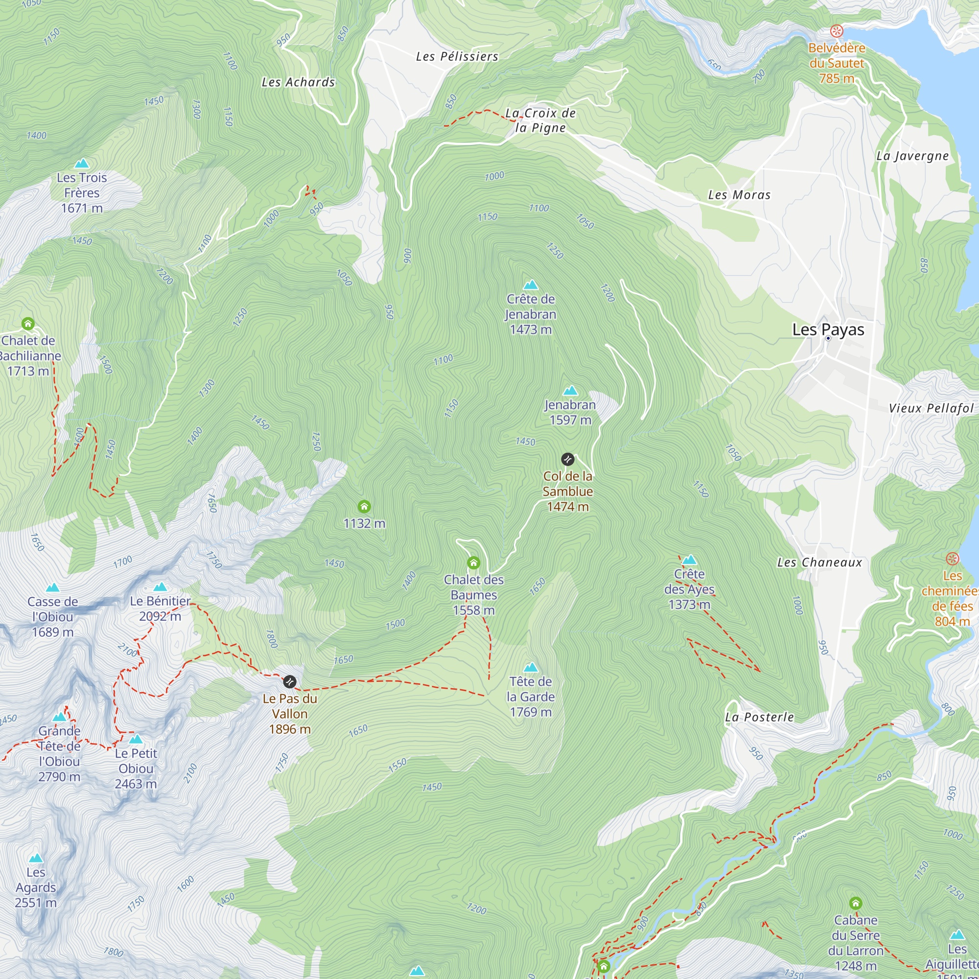 Cabane de Crève Cœur map