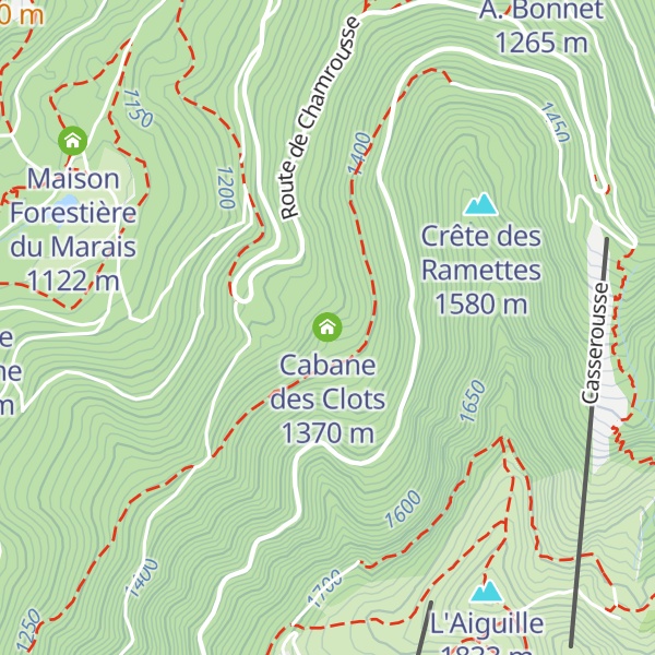 Map of Cabane des Clots