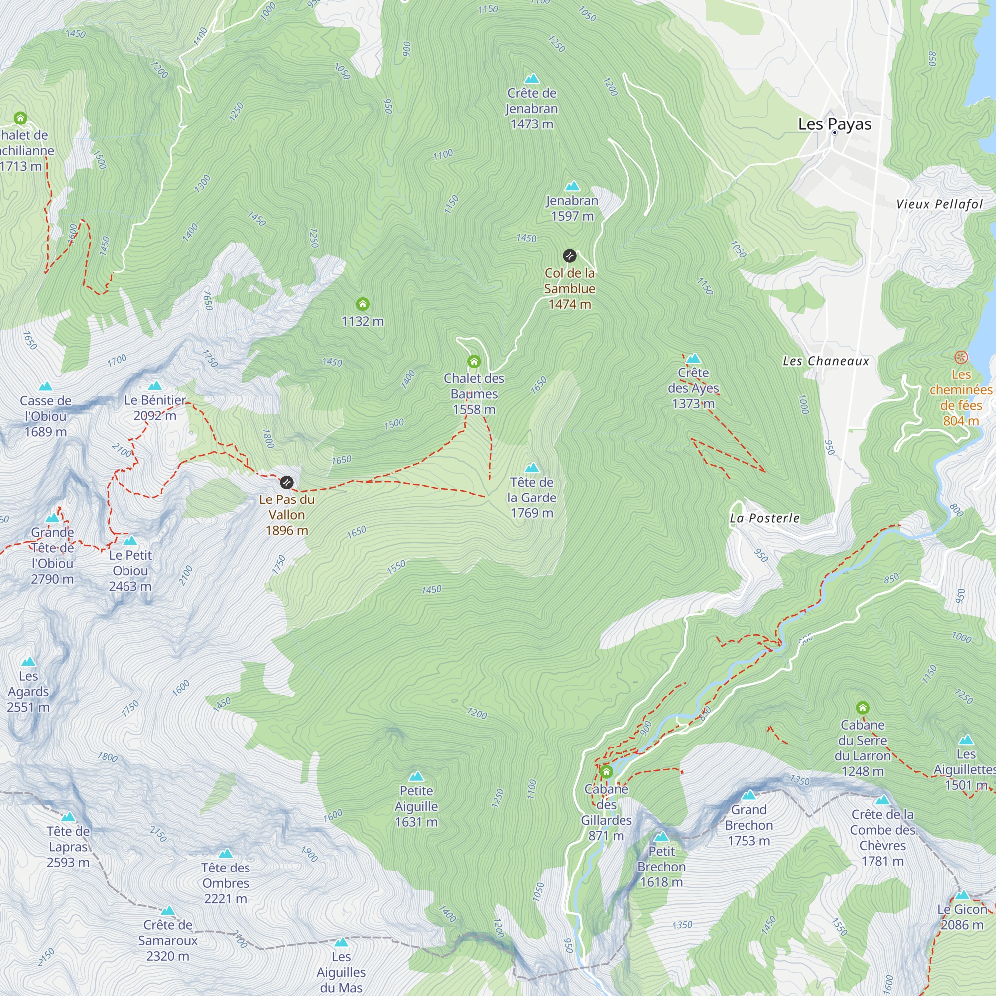 Refuge Louis Debastiani map