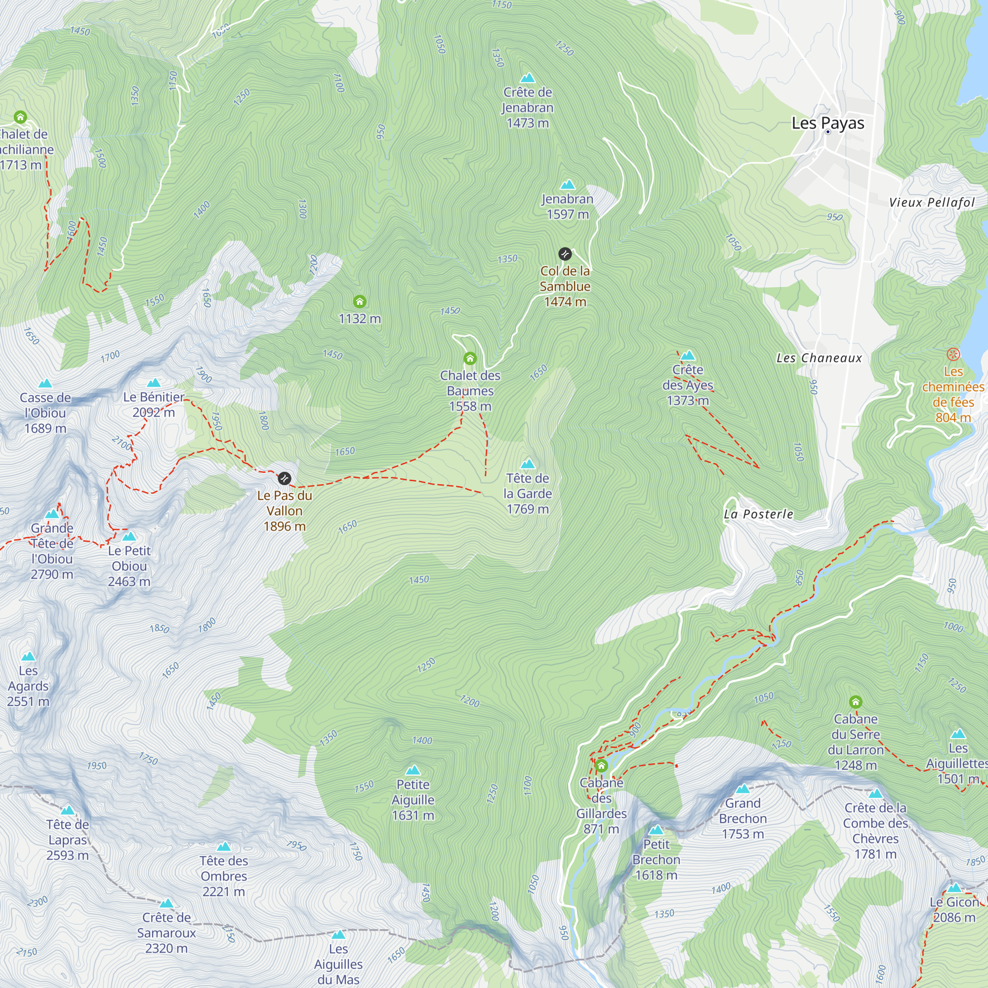 Refuge Louis Debastiani map
