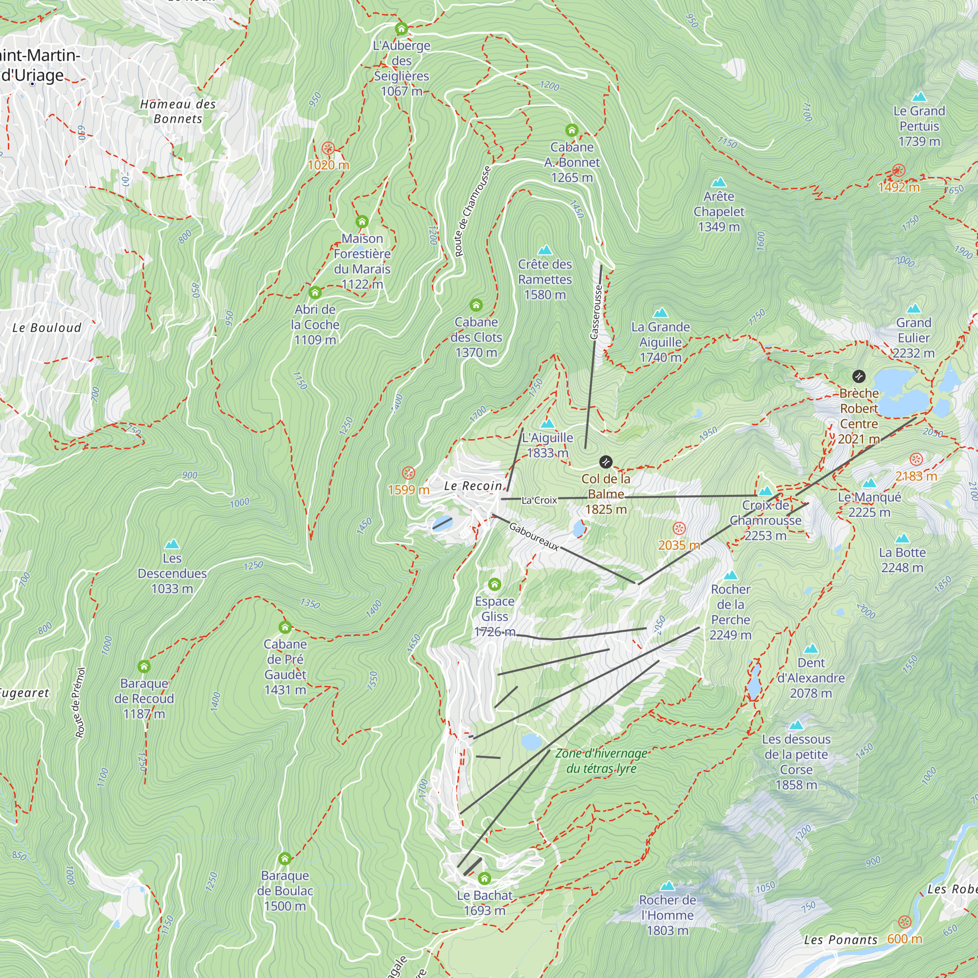 Les Gaboureaux map