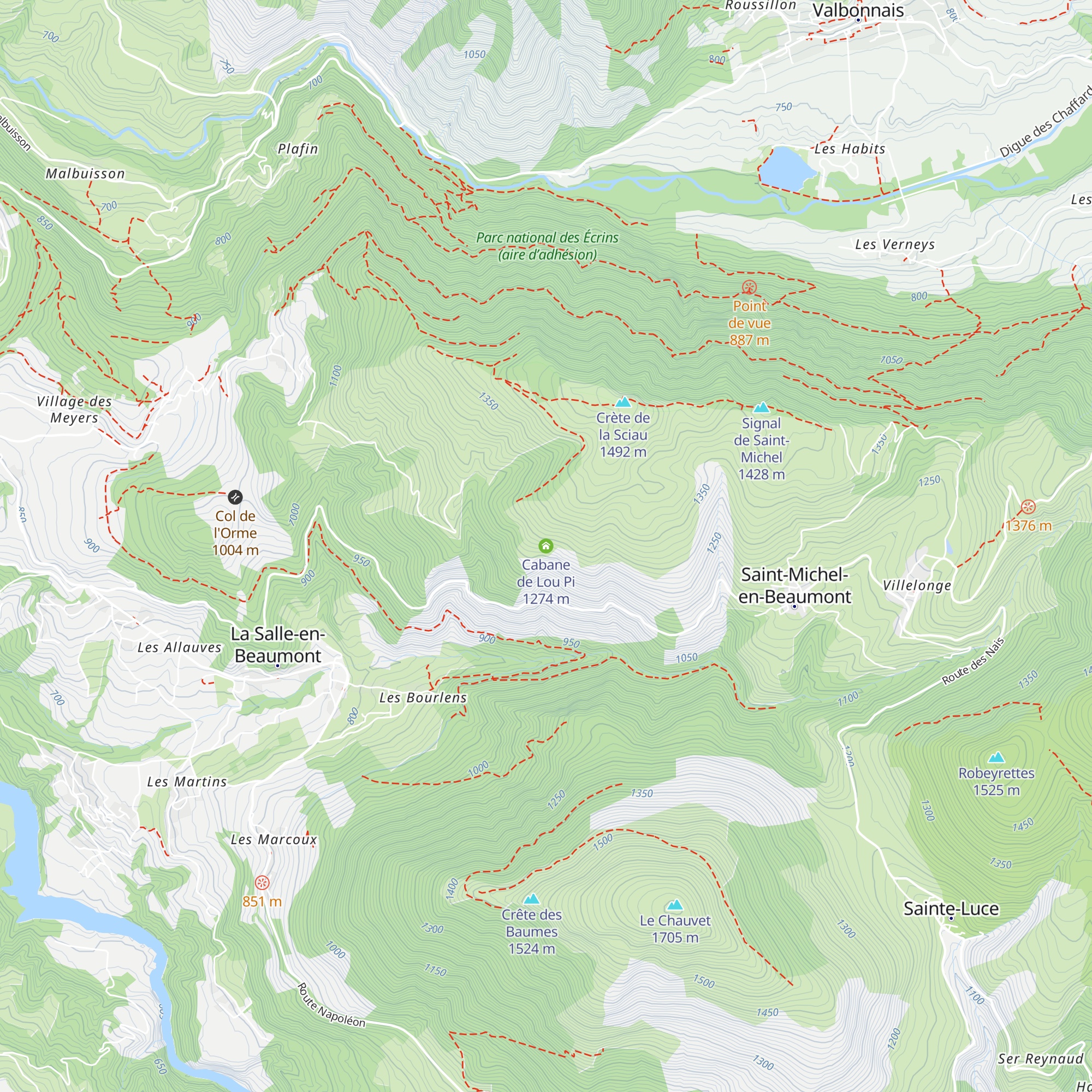 Cabane de Lou Pi map