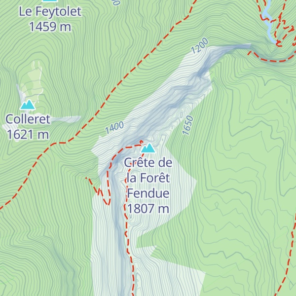 Map of Crête de la Forêt Fendue
