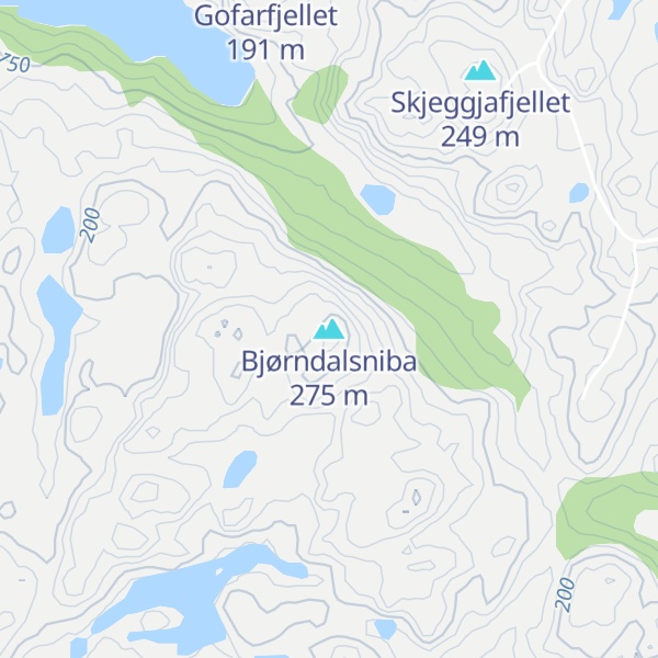 Map of Bjørndalsniba