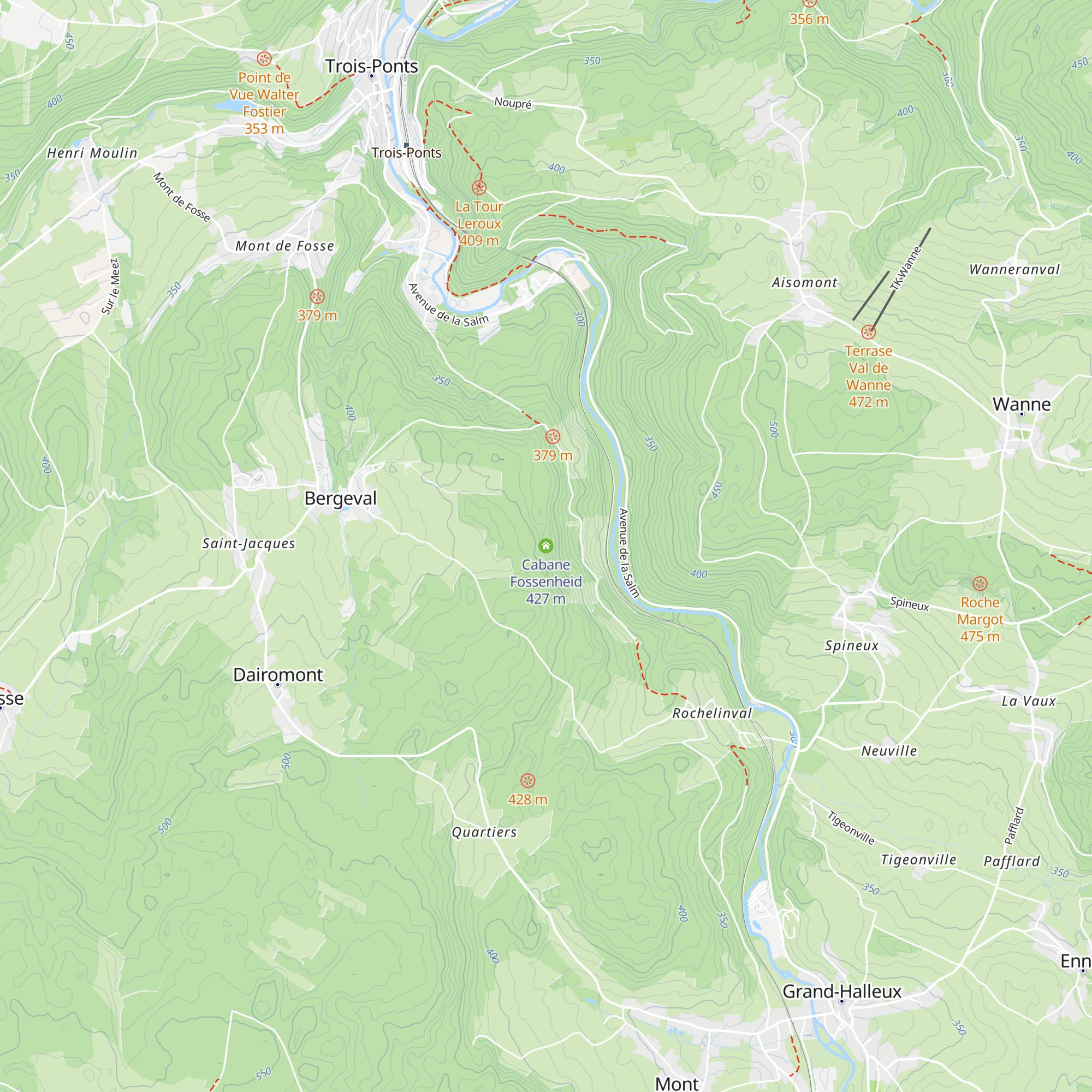 Cabane Fossenheid map