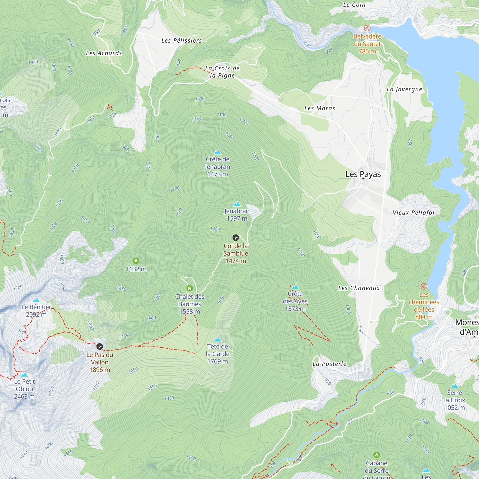 Refuge de la Samblue map