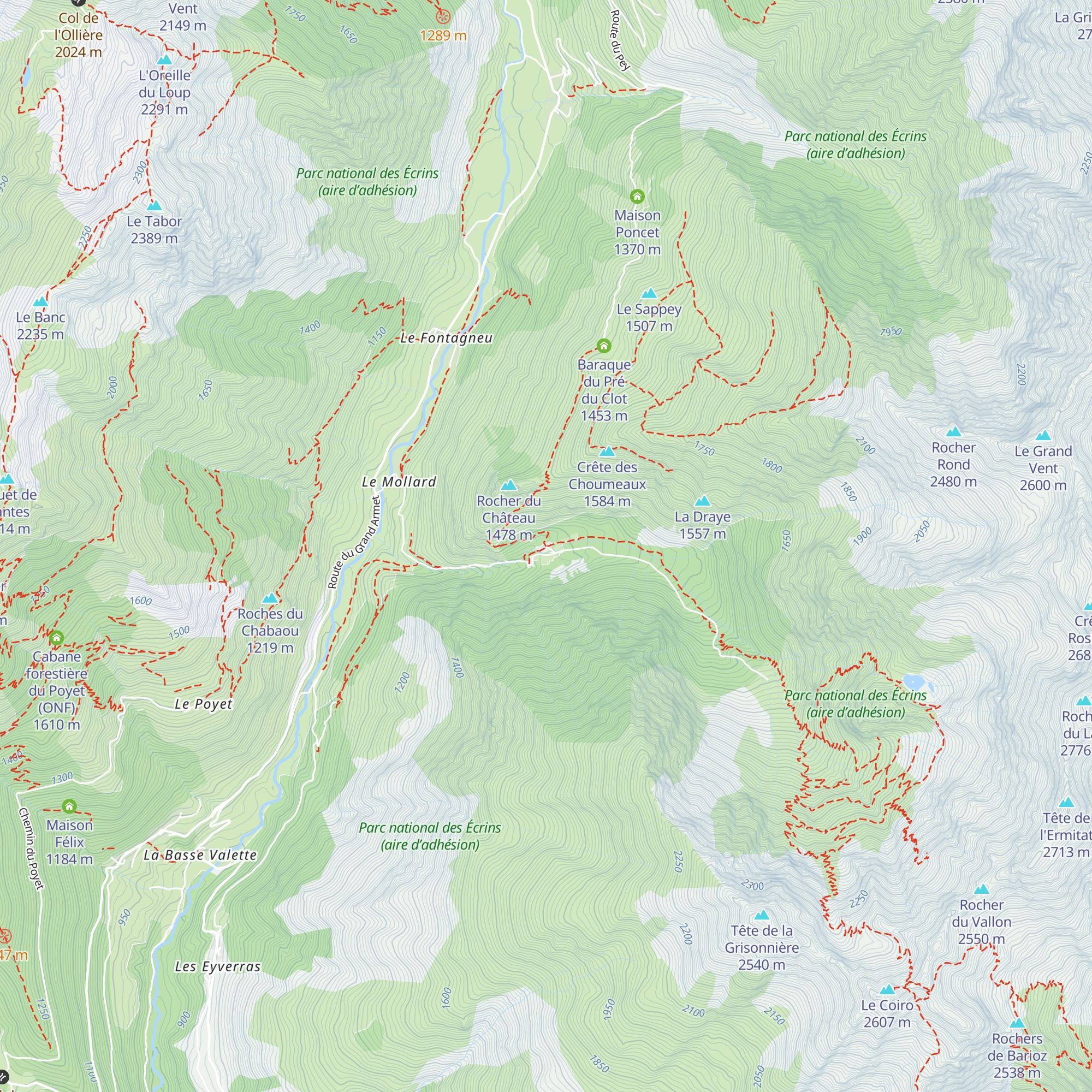 Refuge le Rivobruenti map