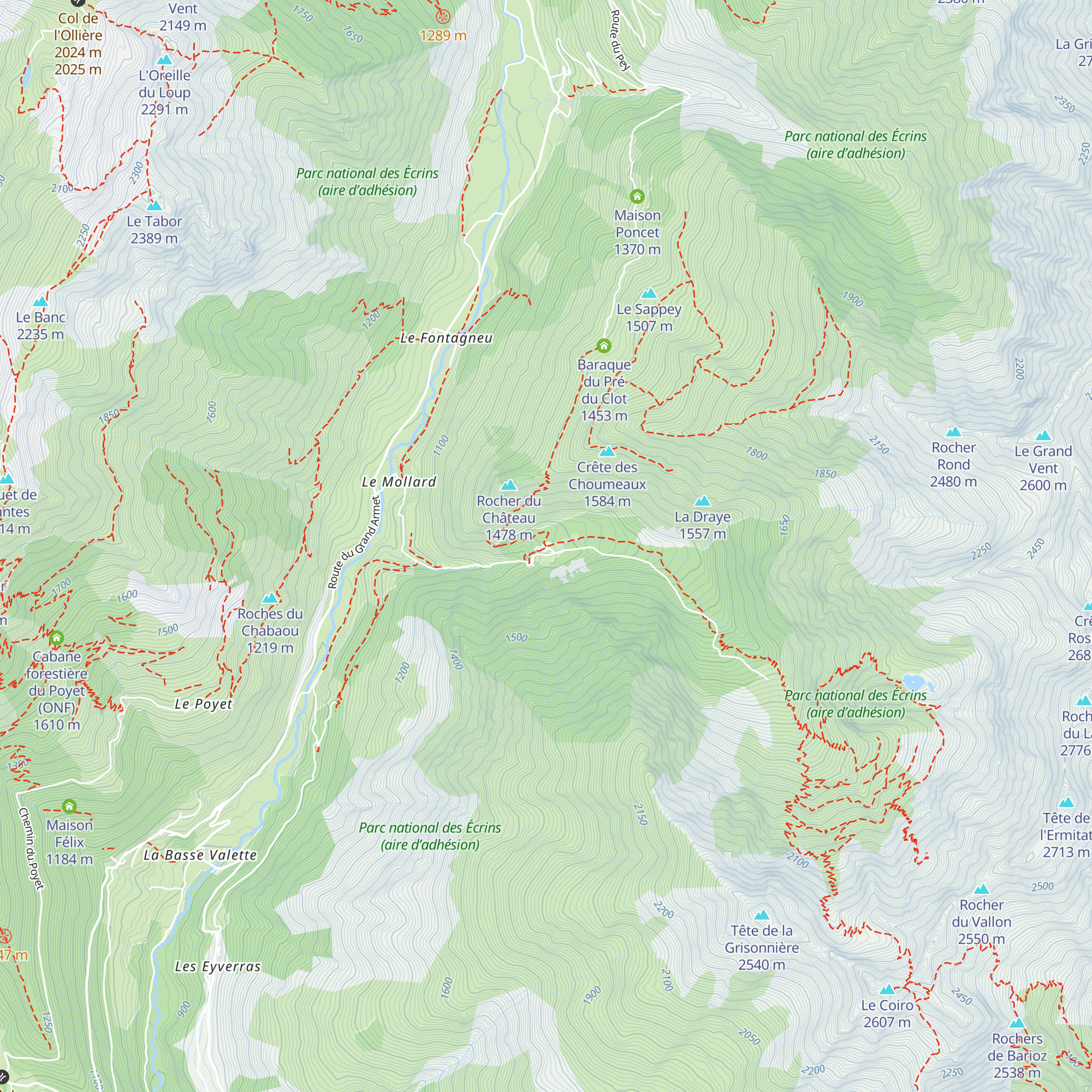 Refuge le Rivobruenti map