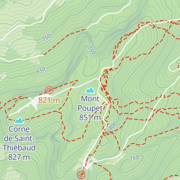 Map of Mont Poupet