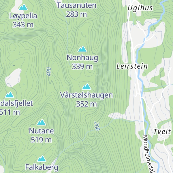 Map of Vårstølshaugen