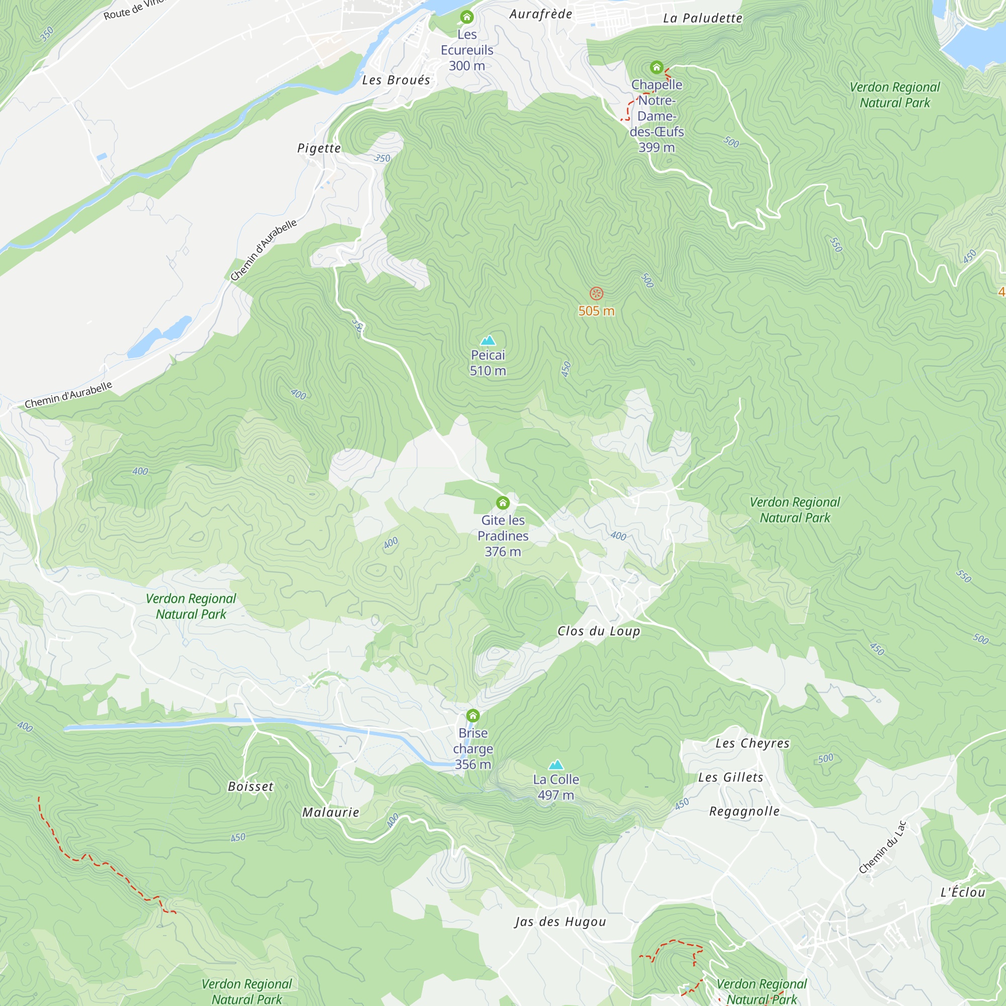 Gite les Pradines map