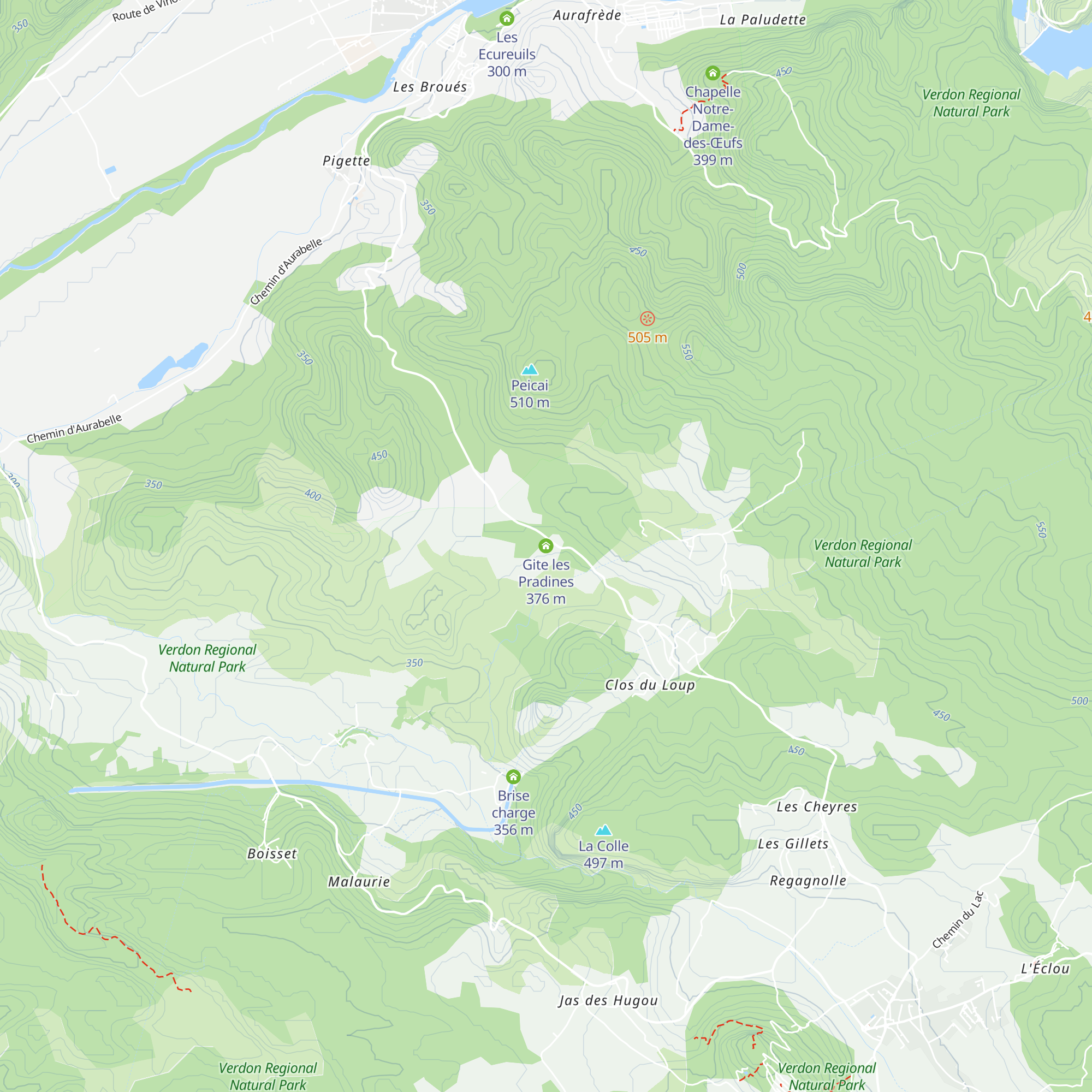 Gite les Pradines map