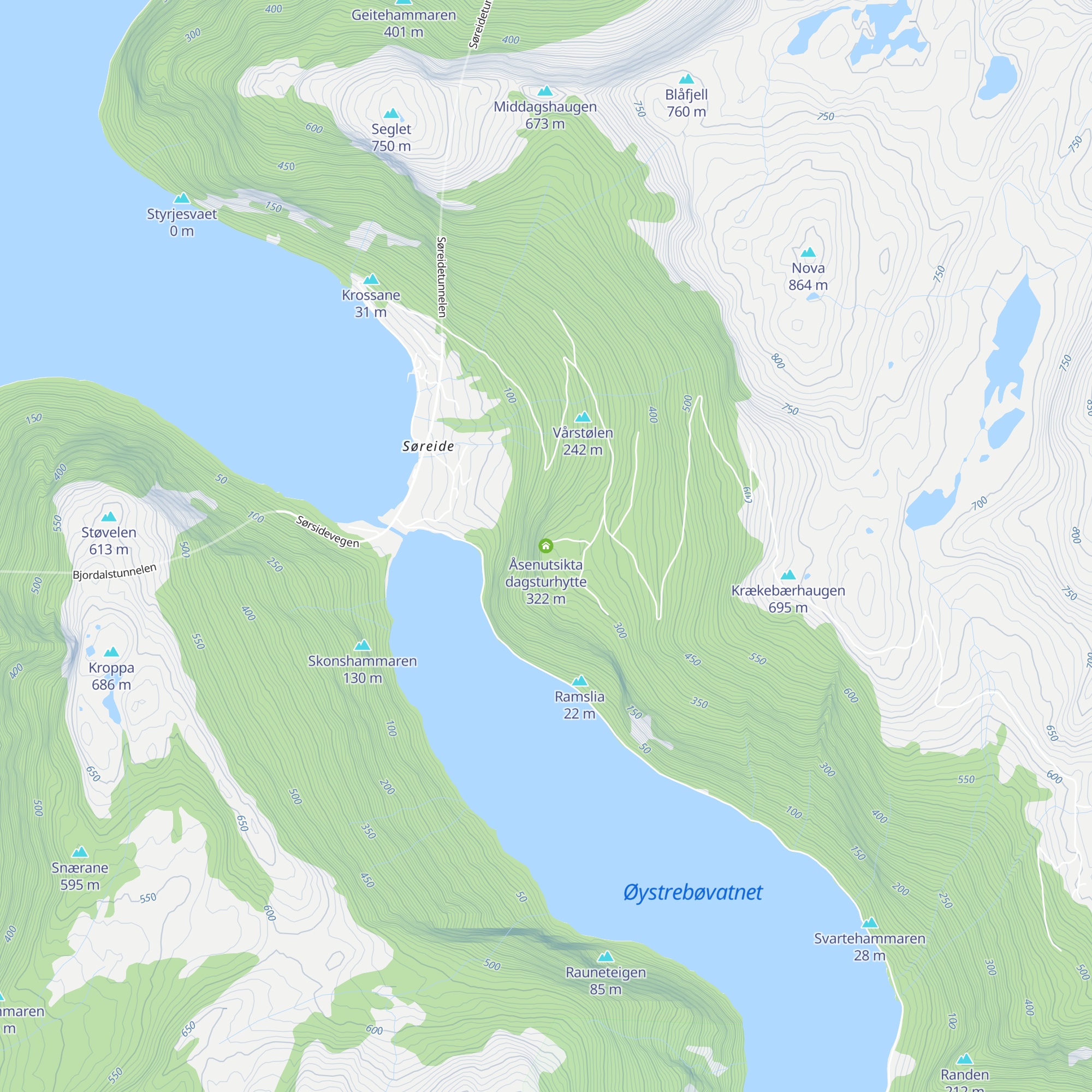 Åsenutsikta dagsturhytte map