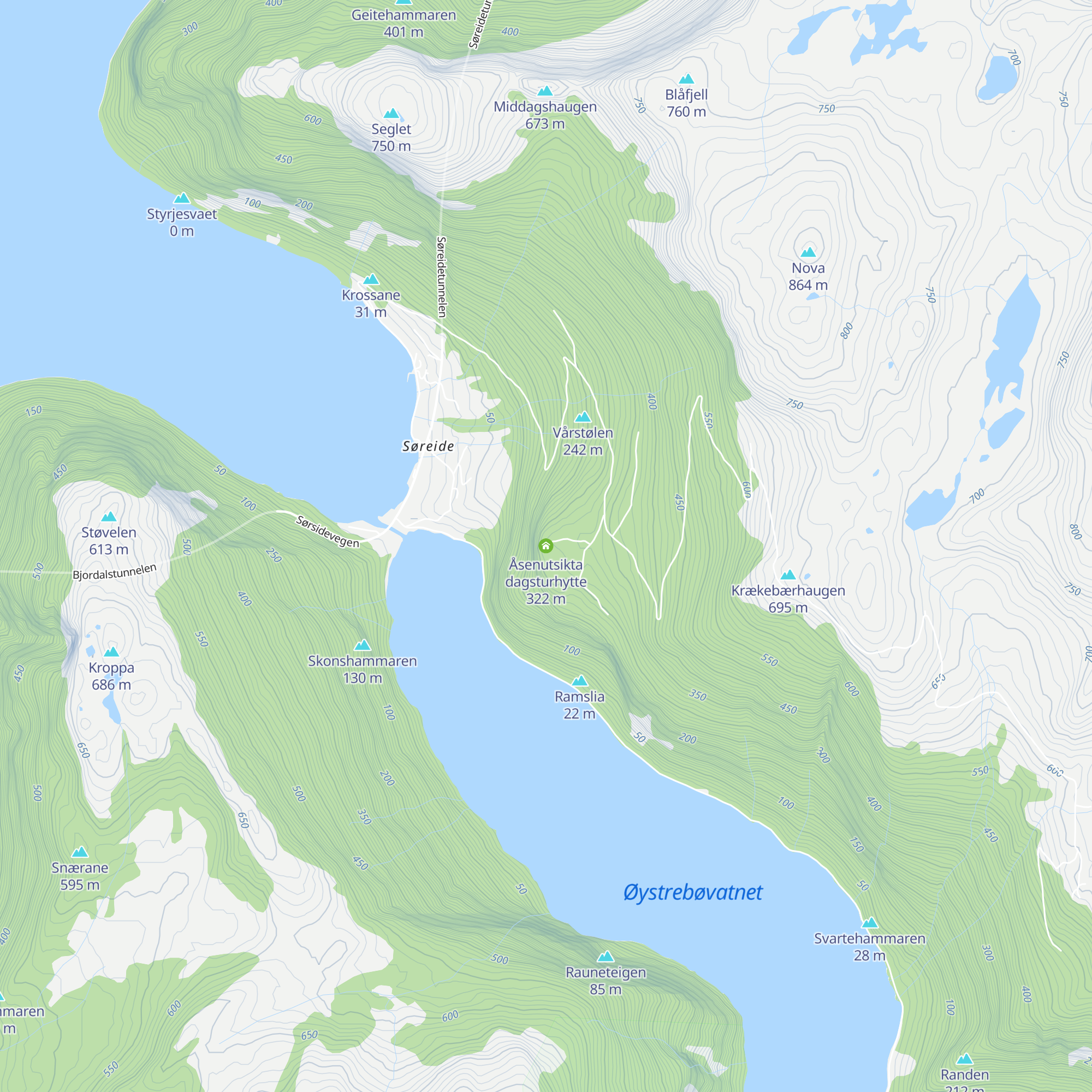 Åsenutsikta dagsturhytte map