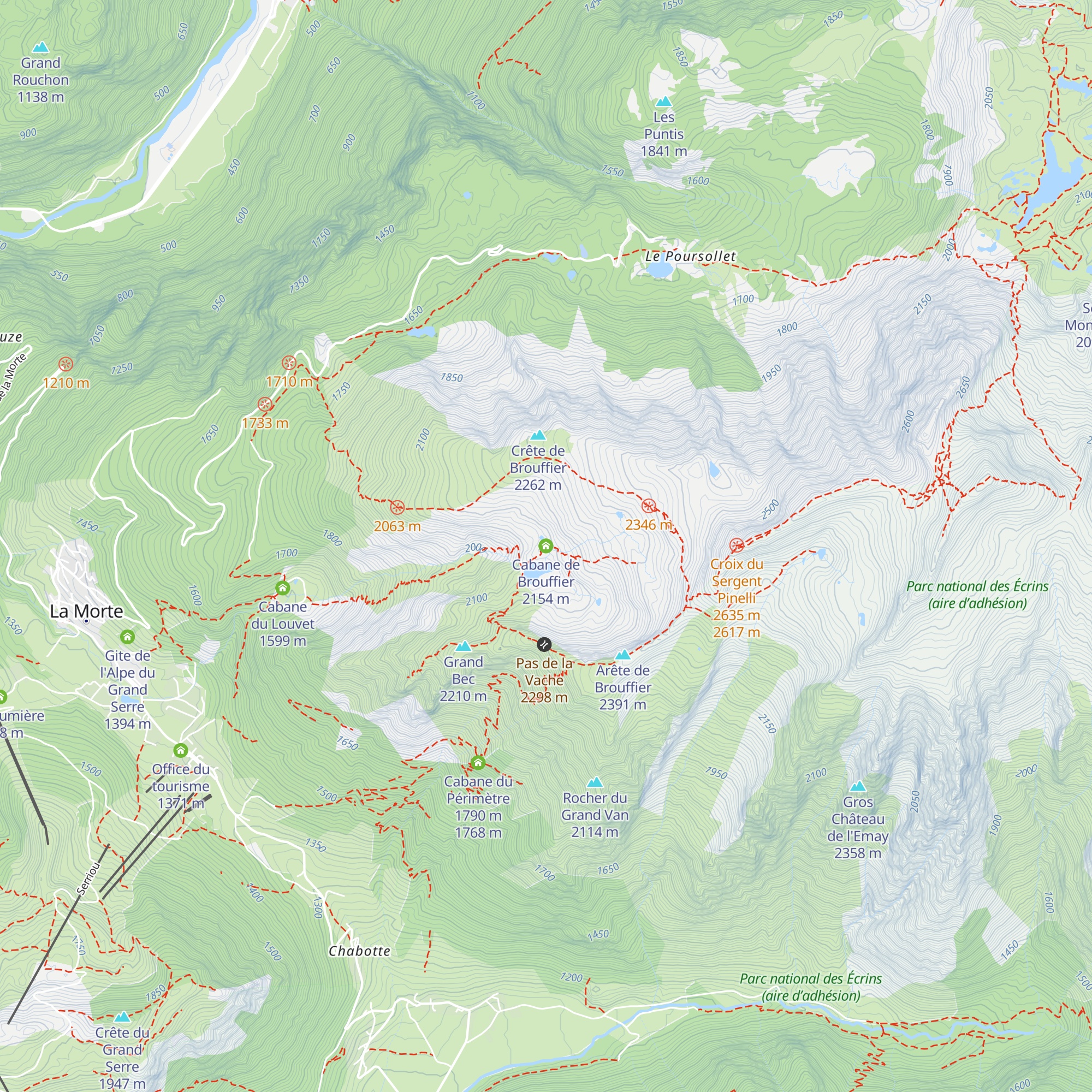 Cabane de Brouffier map