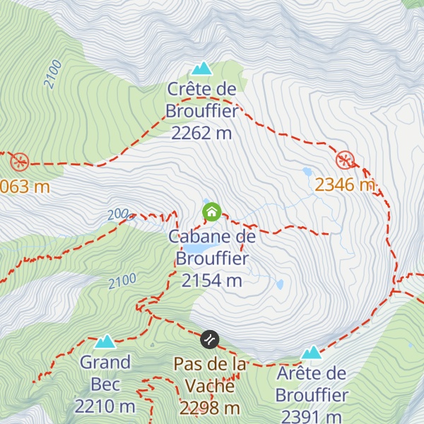 Map of Cabane de Brouffier