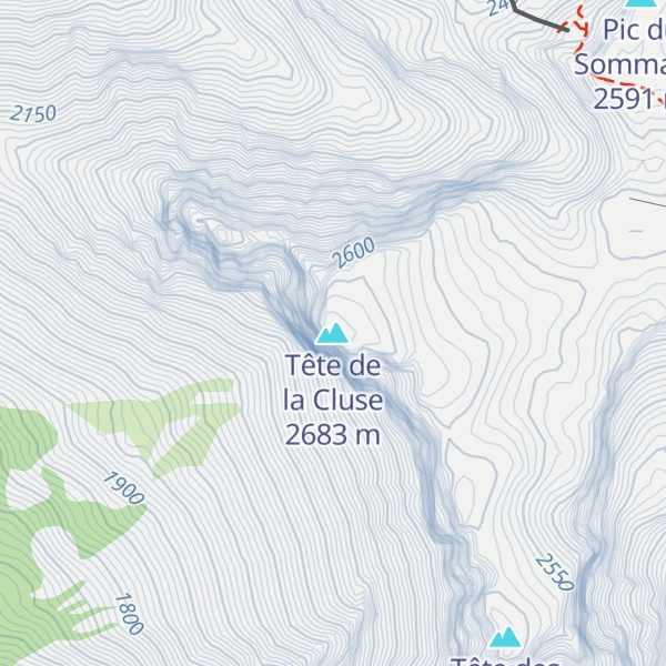 Map of Tête de la Cluse