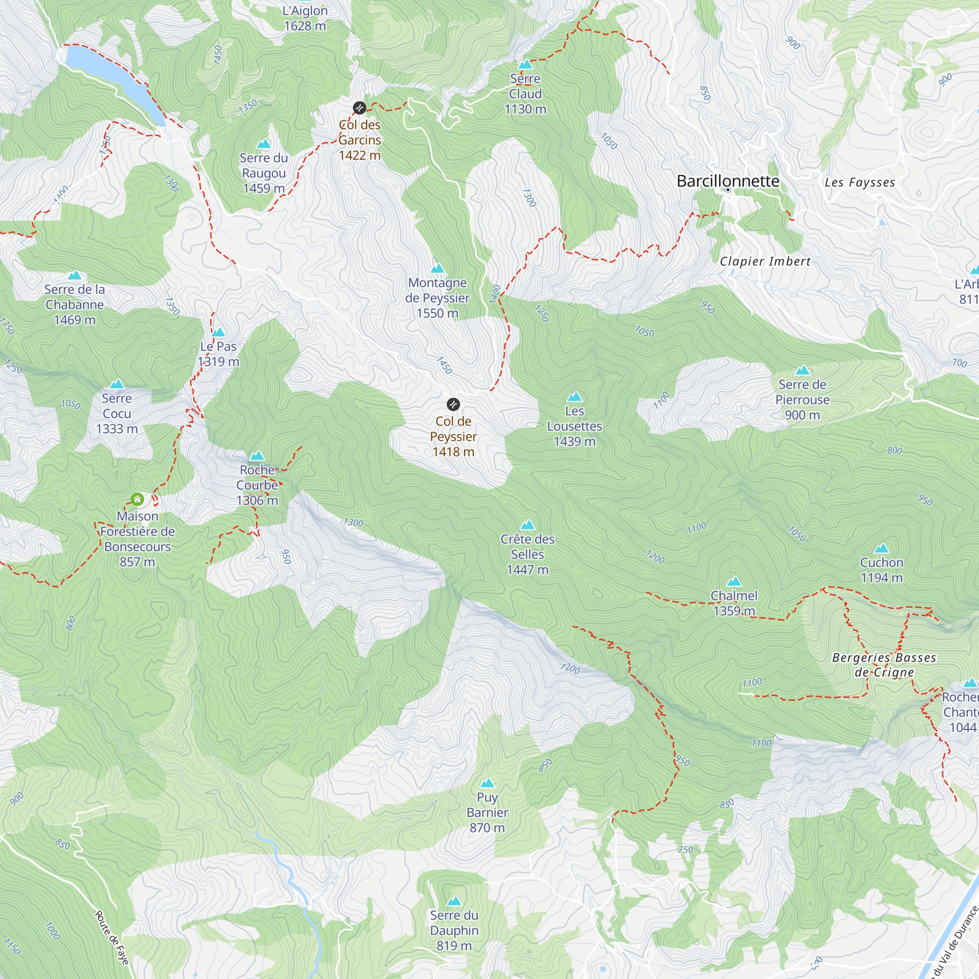 Cabane des Quatre Chemins map