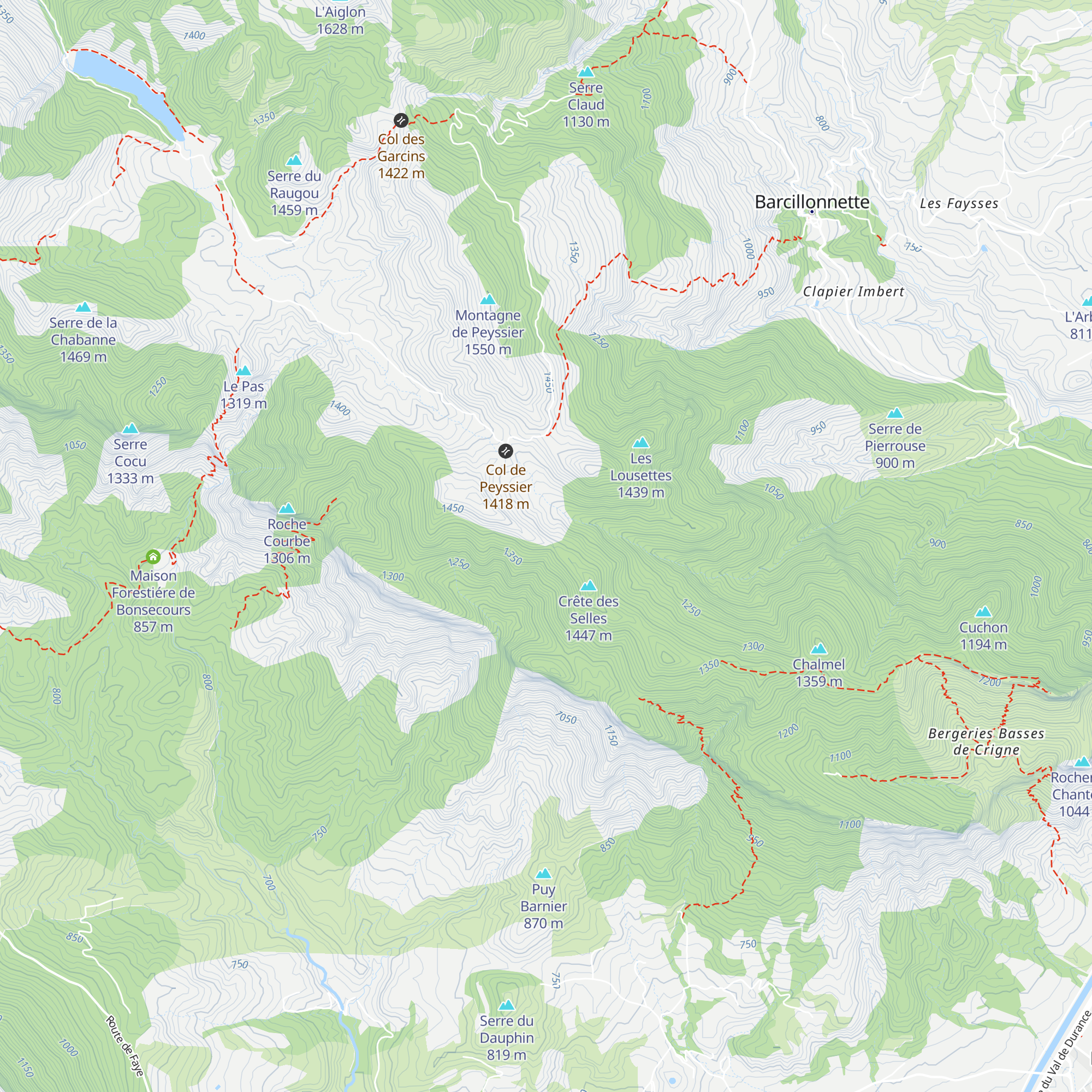 Cabane des Quatre Chemins map