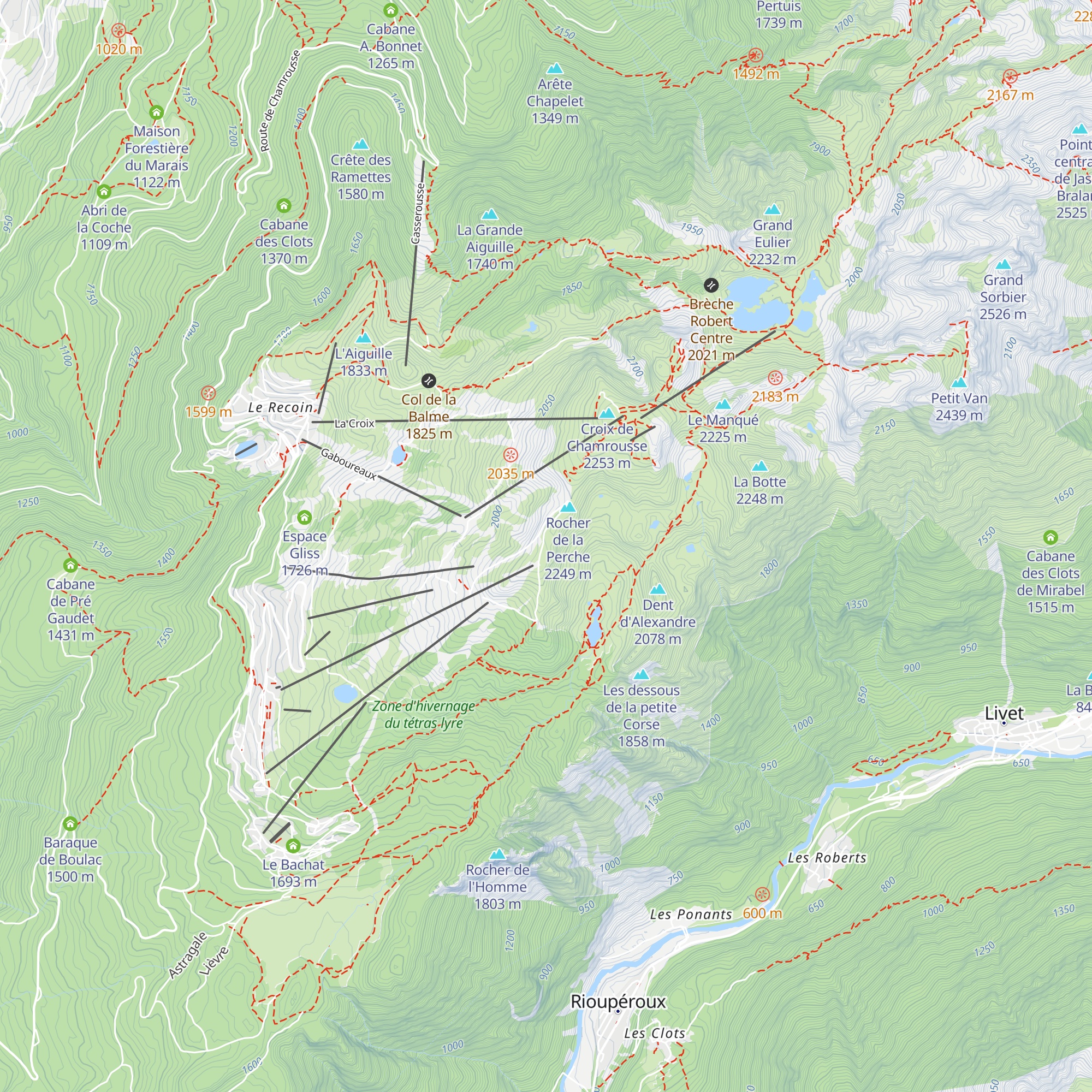 Poste de secours des Crêtes map