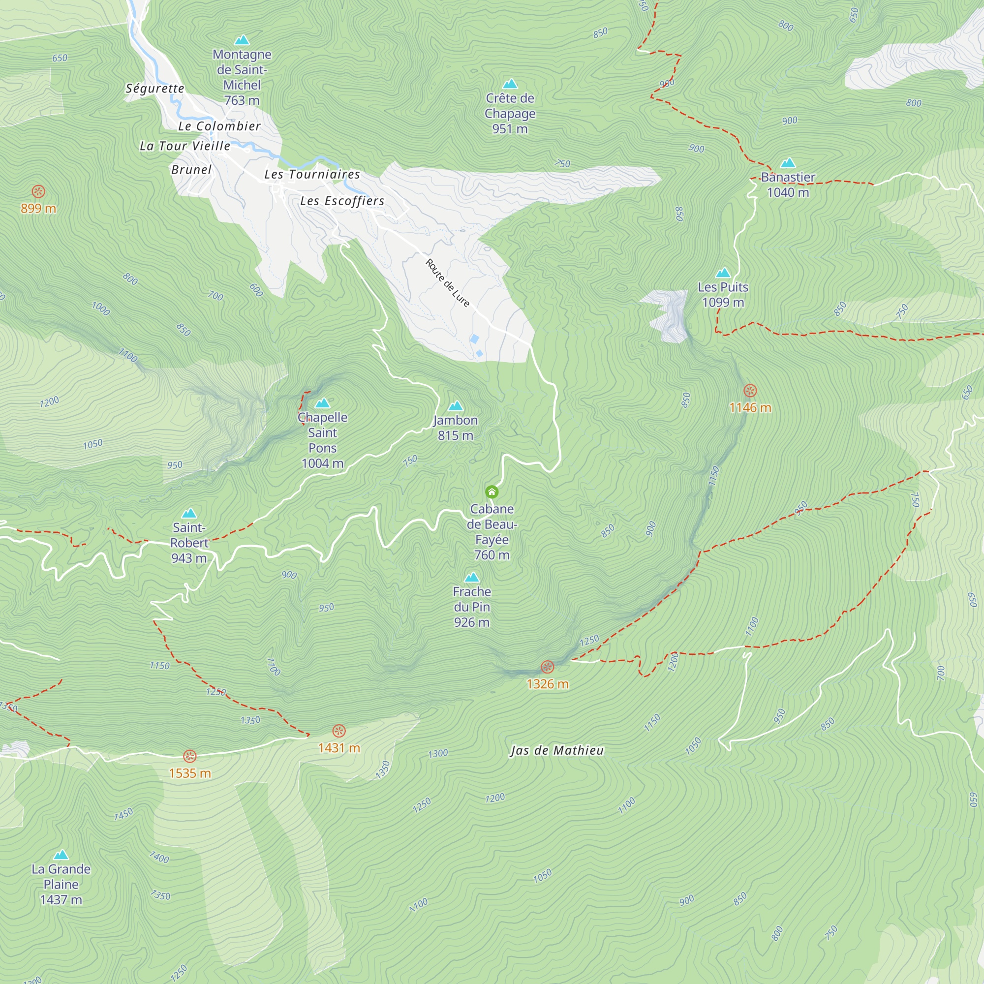 Cabane de Beau-Fayée map