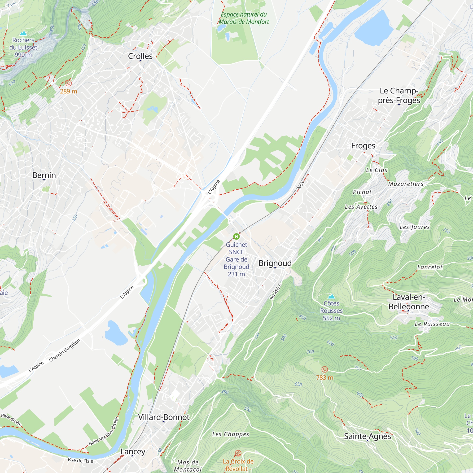 Guichet SNCF Gare de Brignoud map