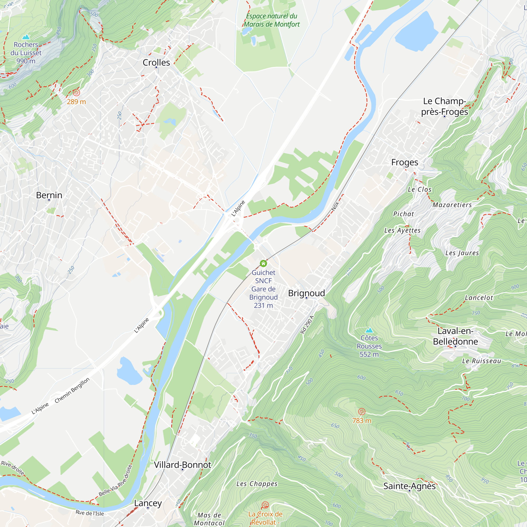 Guichet SNCF Gare de Brignoud map