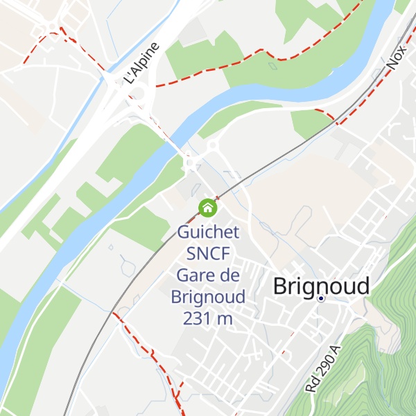 Map of Guichet SNCF Gare de Brignoud
