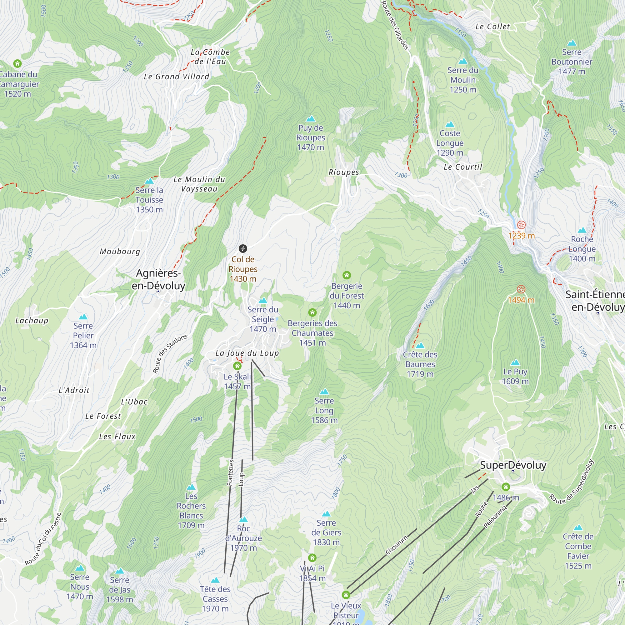 Bergeries des Chaumates map