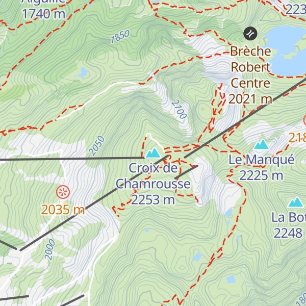 Map of Croix de Chamrousse